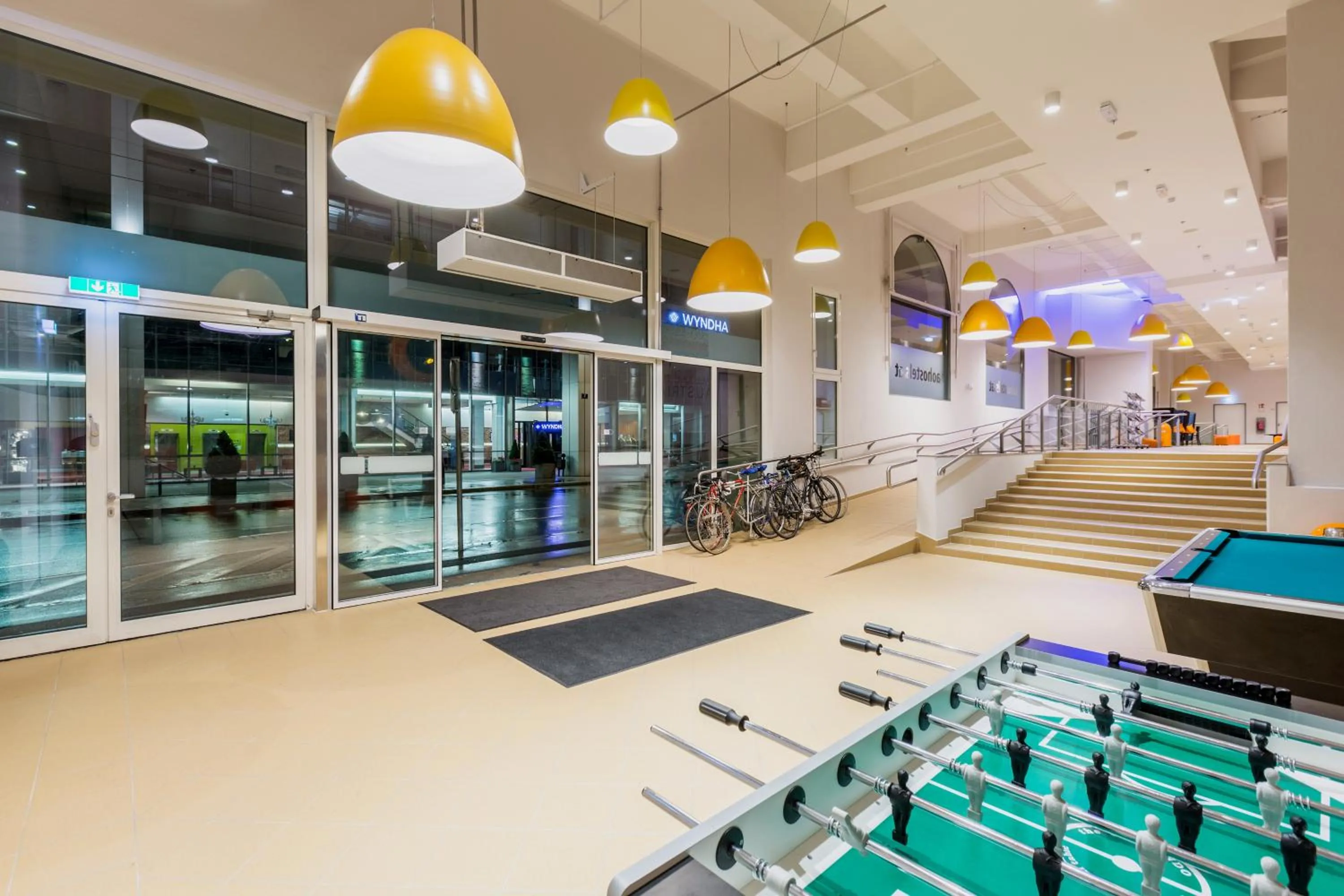 Lobby or reception in a&o Salzburg Hauptbahnhof