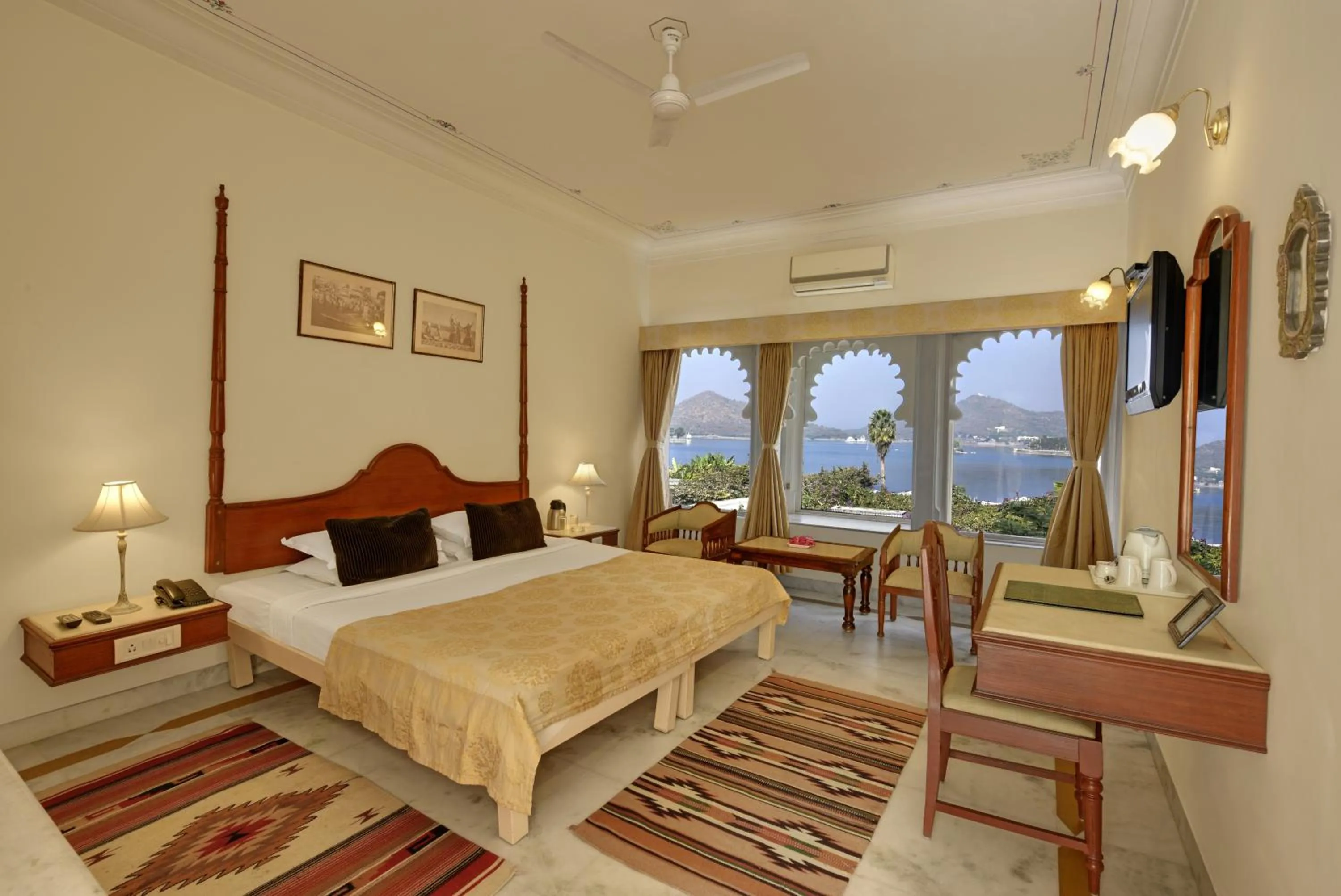 Photo of the whole room, Bed in Rampratap Palace by Fateh Collection