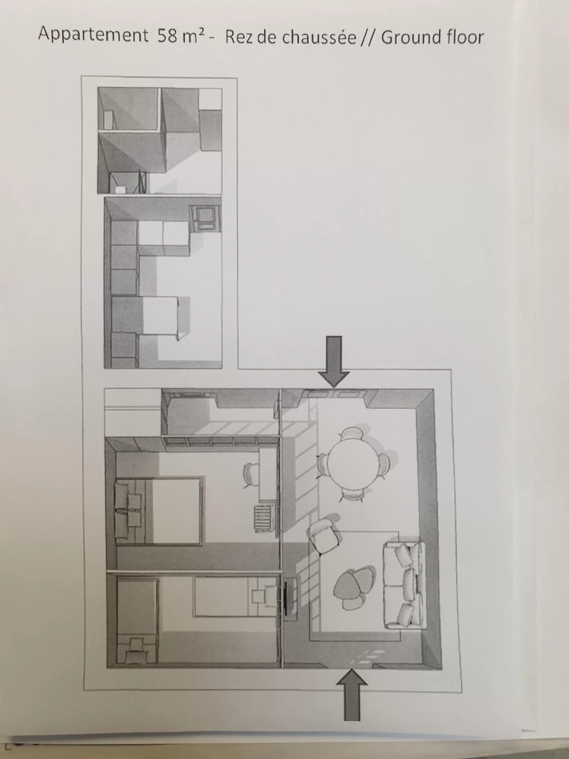 Floor plan in Au Loup Historic Apartments