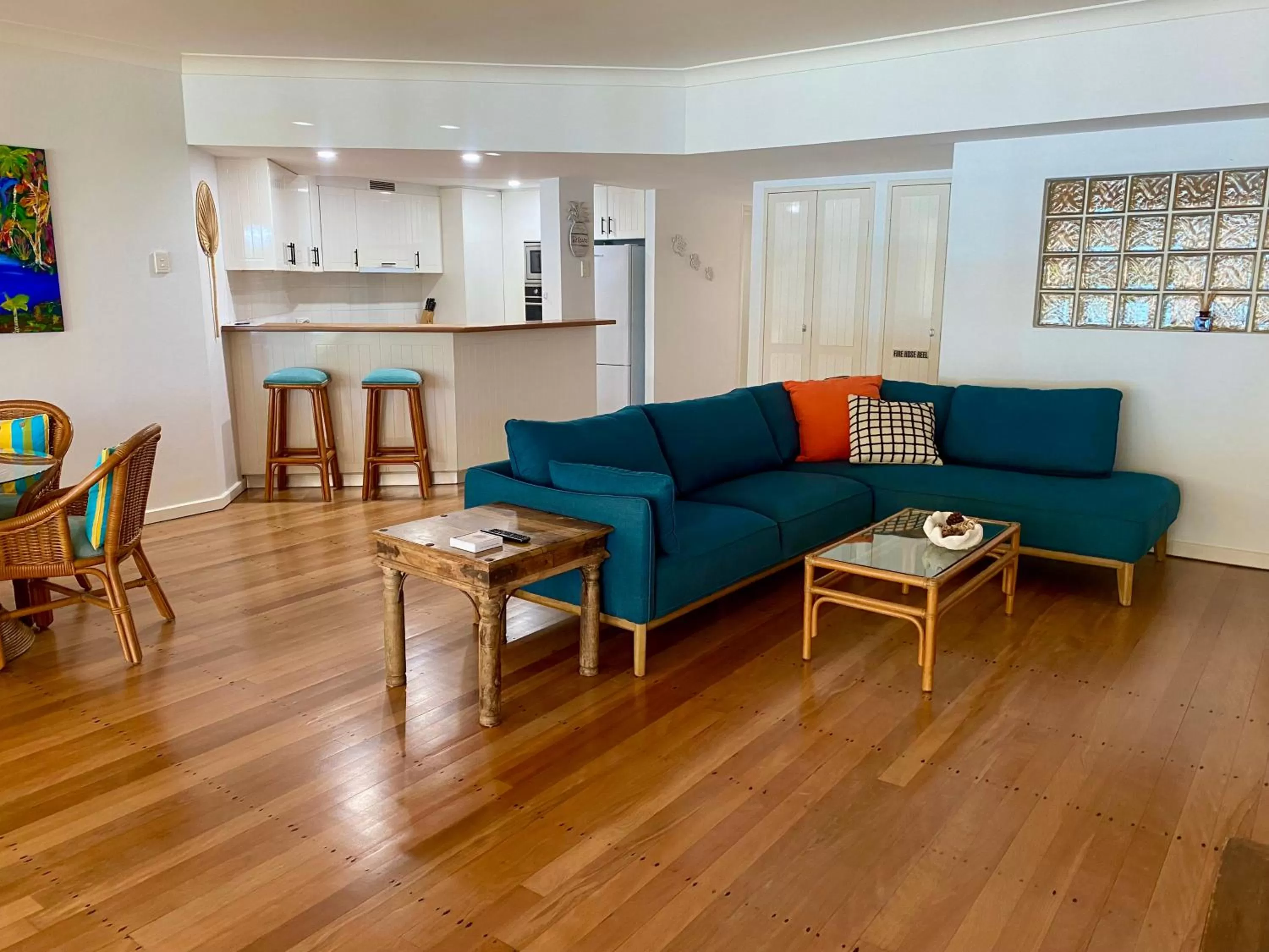 Living room in BeachView Apartments at Villa Paradiso