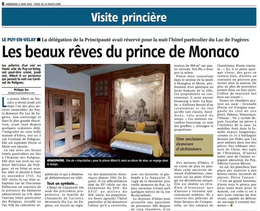 Bed in La Demeure du Lac de Fugeres