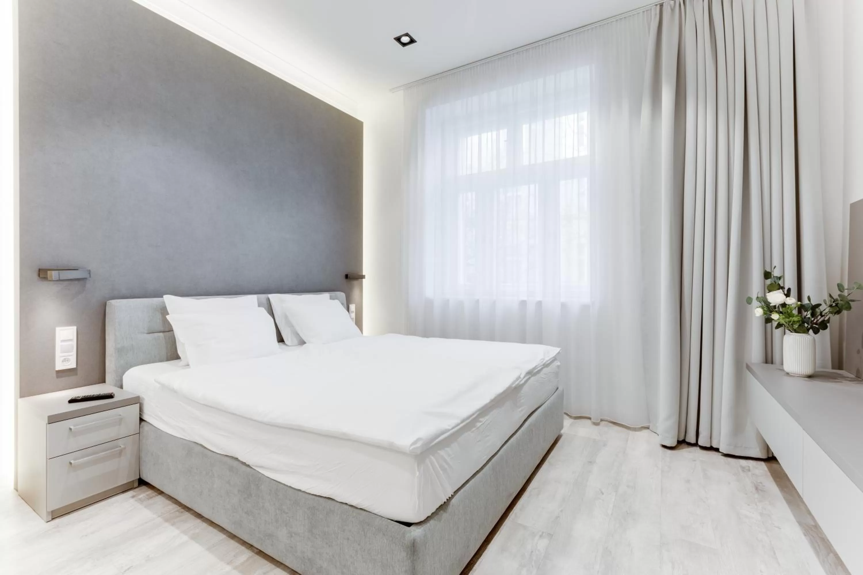 Bed in Lampi Aparthotel Prague