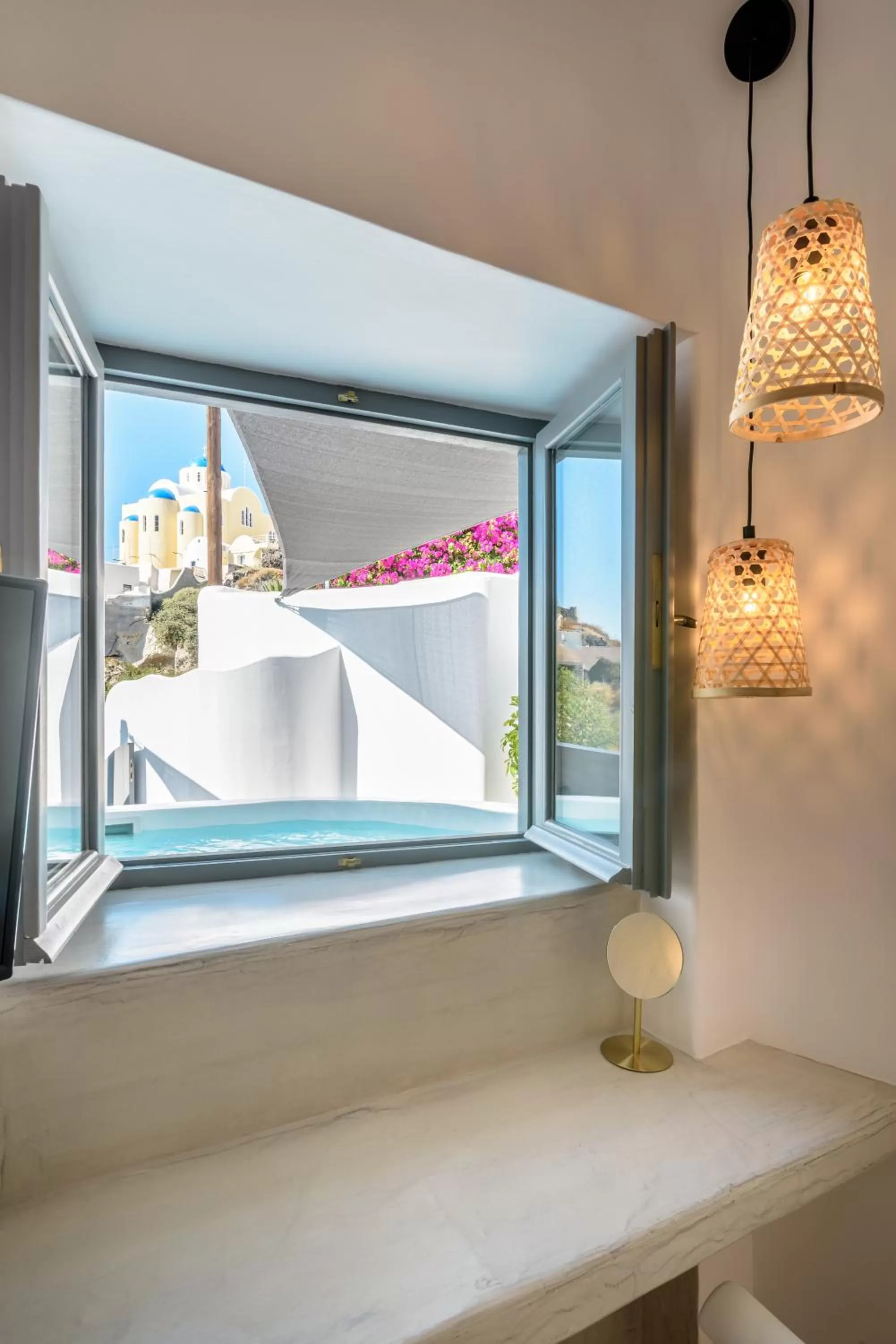 Pool view, Bed in Anila Suites