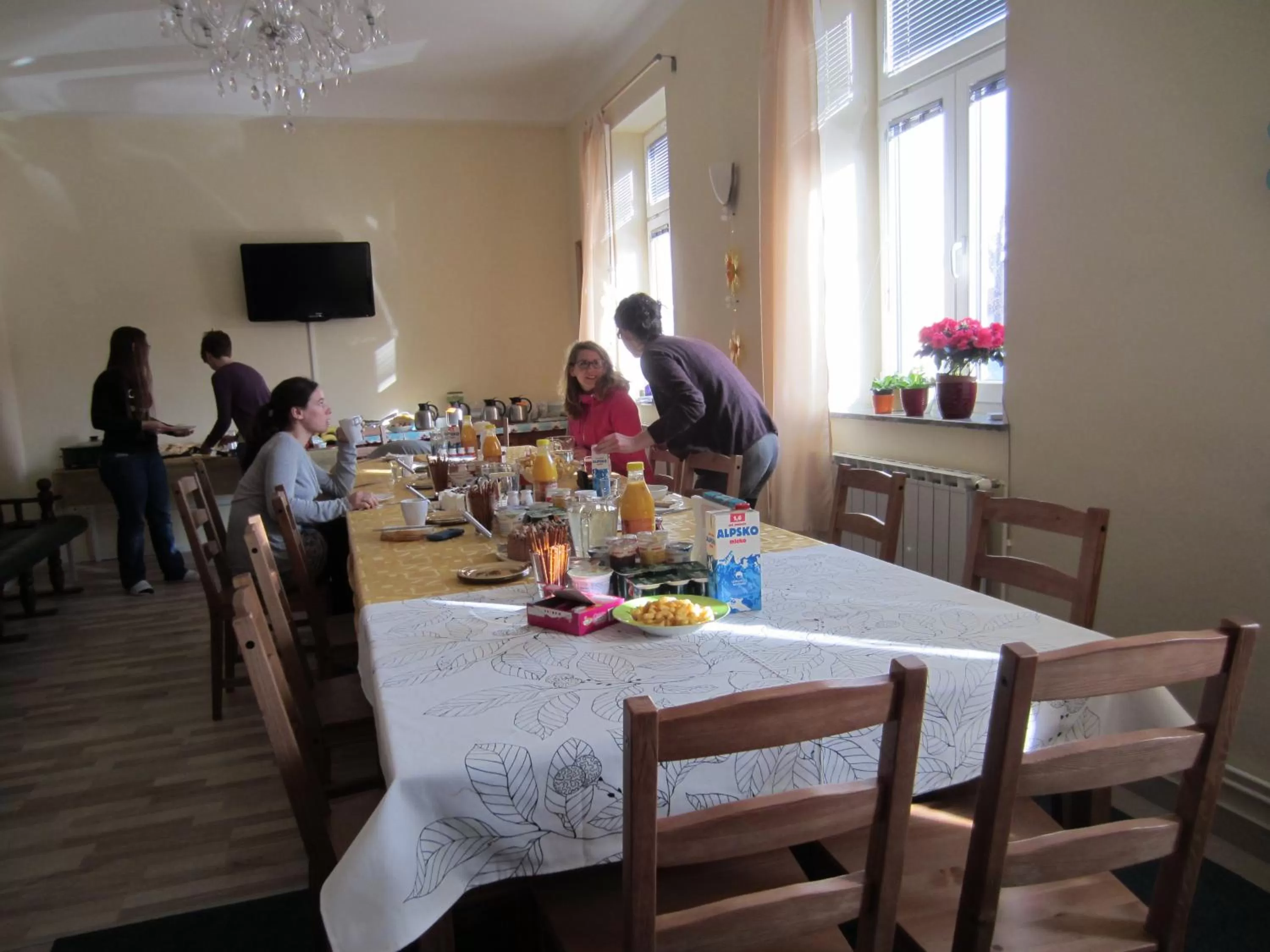 Lobby or reception, Restaurant/Places to Eat in Hostel Sonce