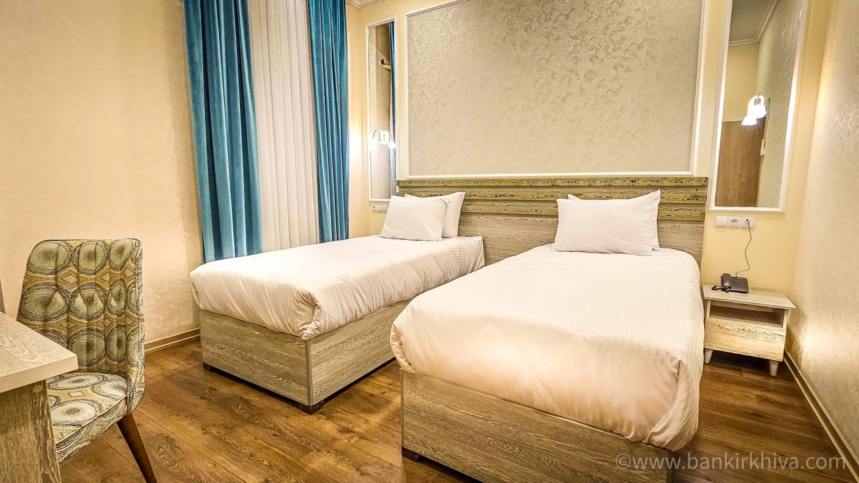 Bed in Hotel Bankir Khiva