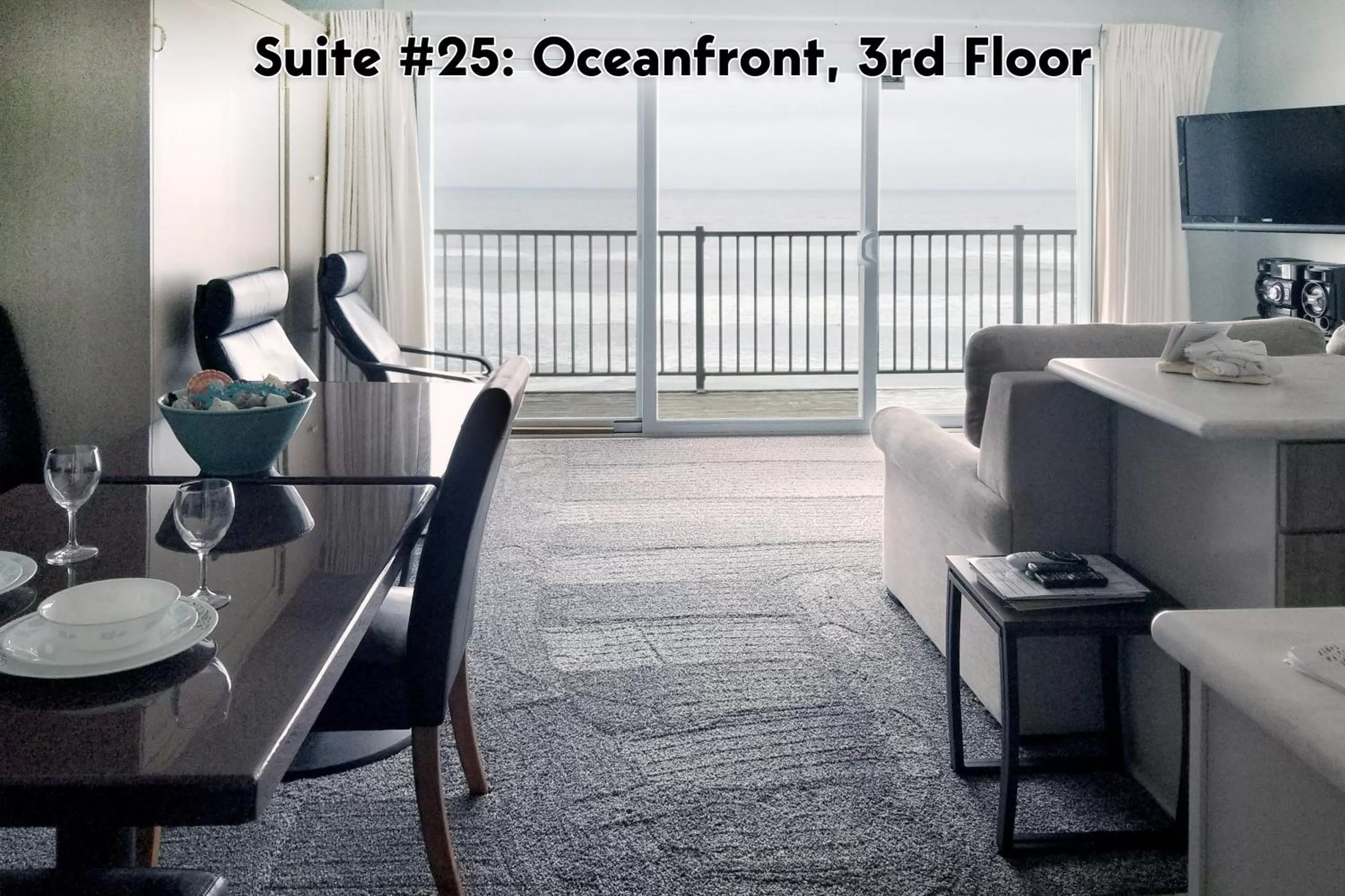 Living room in Ocean Terrace Condominiums