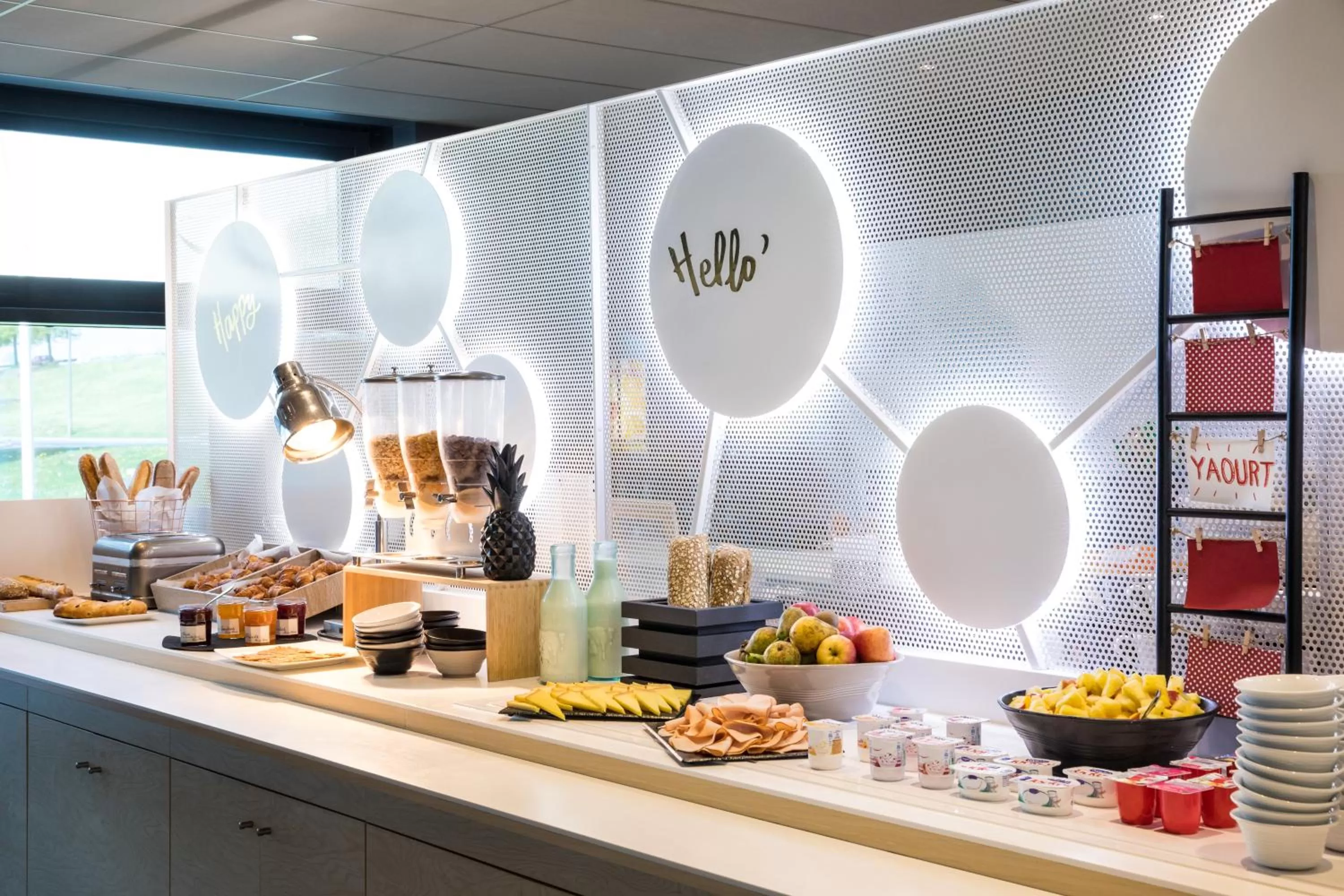 Buffet breakfast in ibis Styles Paris Charles de Gaulle Airport