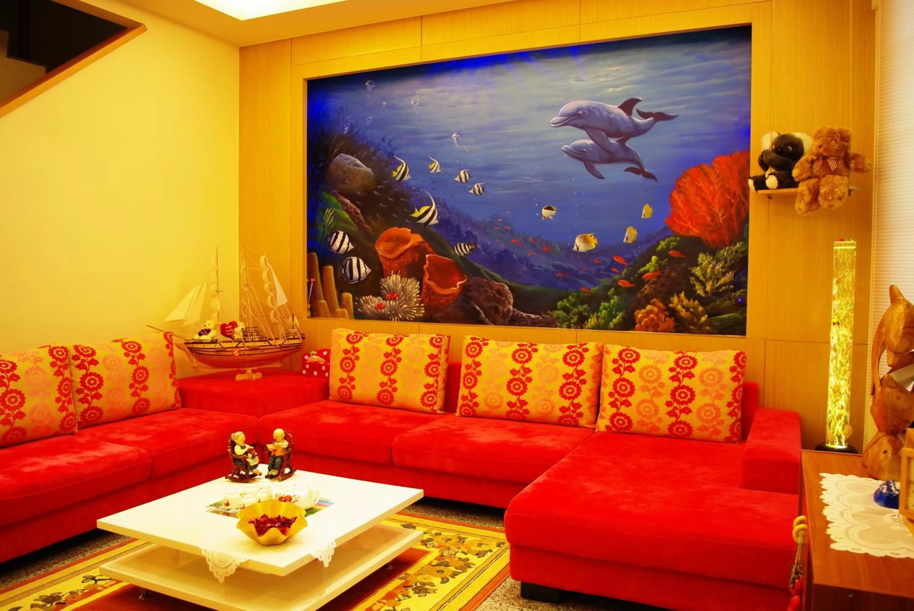 Lobby or reception in Hai Yang Feng Qing Homestay