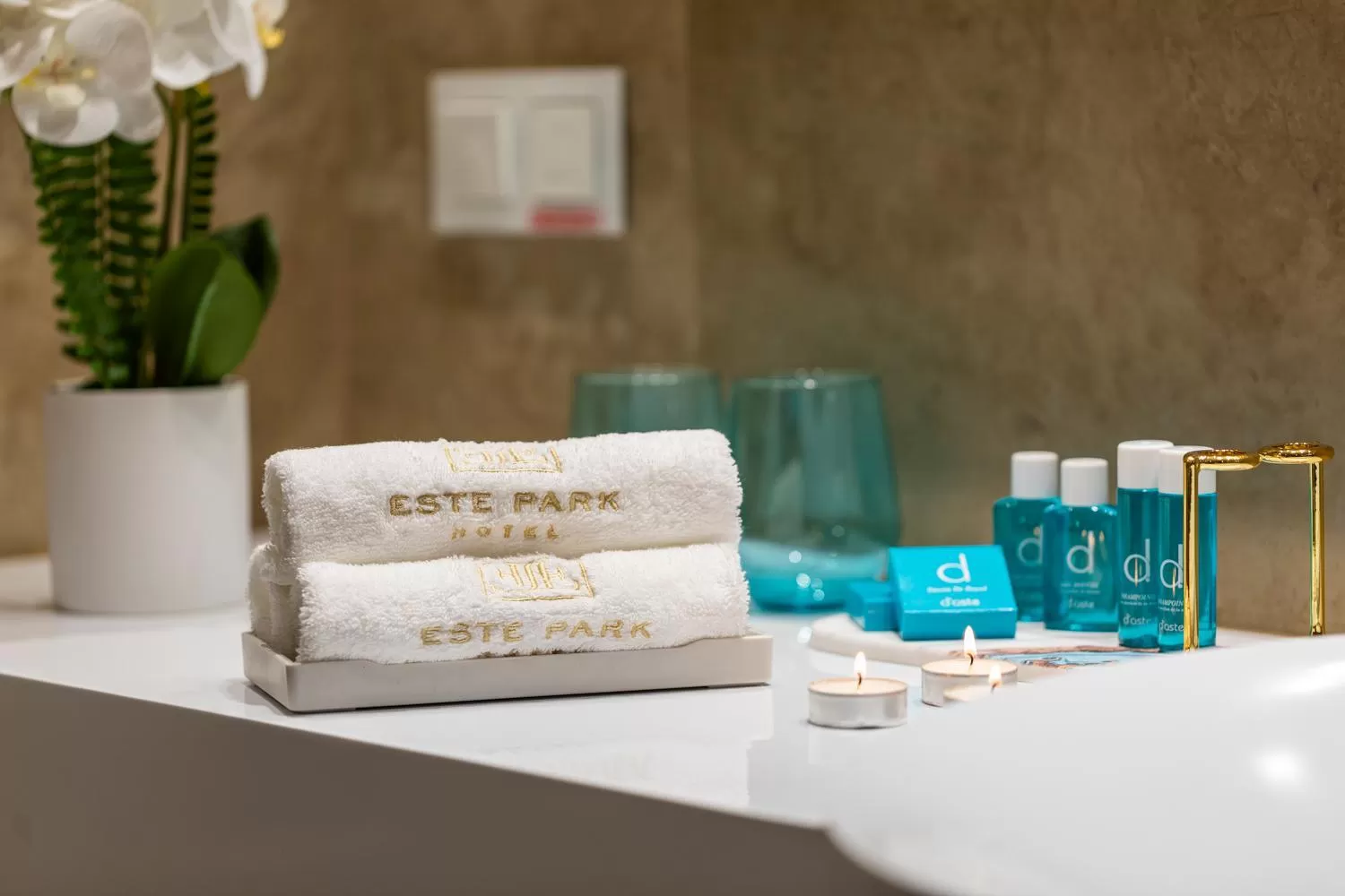 Bathroom in -- ESTE PARK HOTEL -- part of Urban Chic Luxury Design Hotels - Parking & Compliments - next to Shopping & Dining Mall Plovdiv