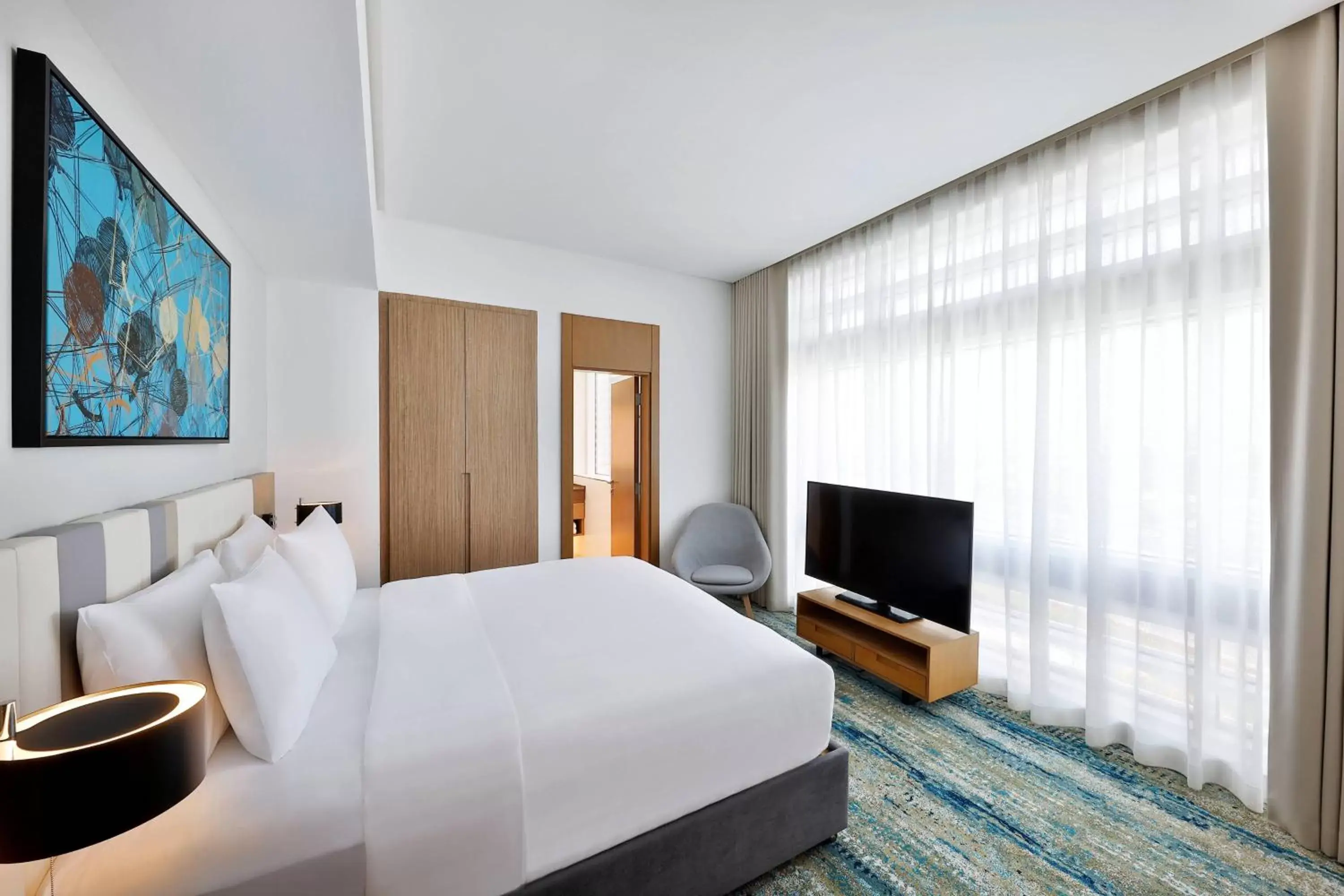 2 Bedroom Executive Suite, Bedroom 1: 1 King, Bedroom 2: 2 Twin/Single Bed(s), Burj Khalifa view in Residence Inn by Marriott Al Jaddaf 2 Bedroom Executive Suite, Bedroom 1: 1 King, Bedroom 2: 2 Twin/Single Bed(s), Burj Khalifa view in Residence Inn by Marriott Al Jaddaf