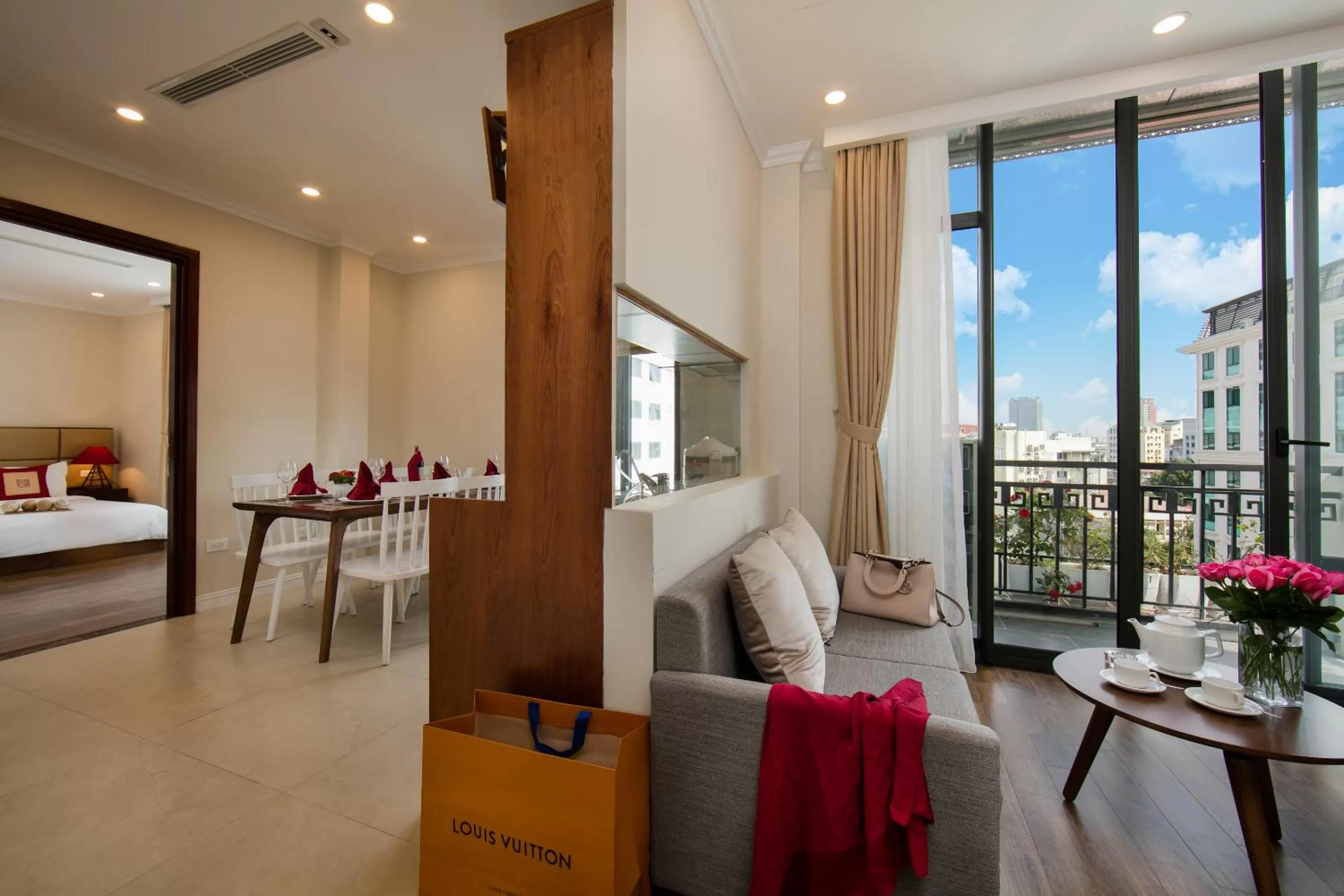 Living room, Bed in Au Coeur d'Hanoi Apartment