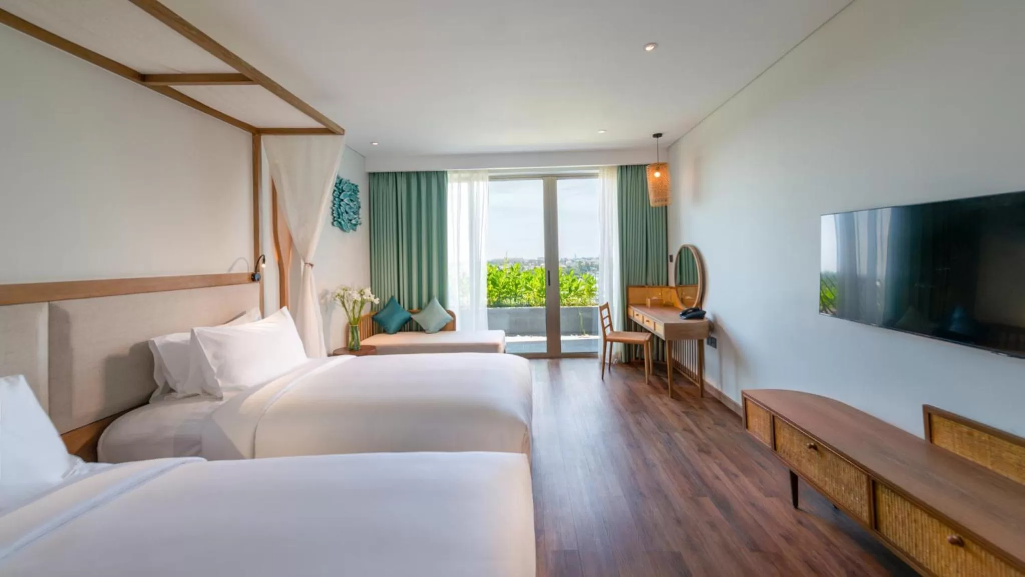 Bed in Bellerive Hoi An Resort and Spa