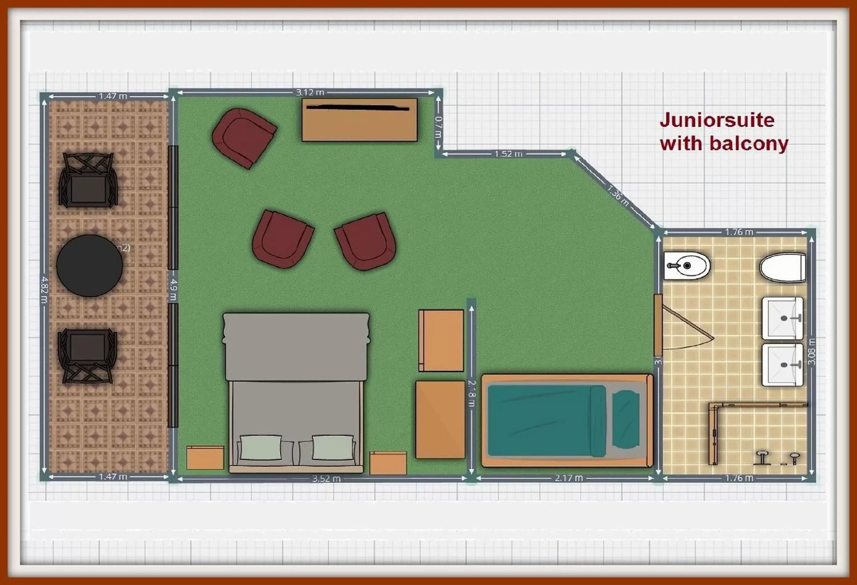 Junior Suite with Balcony - single occupancy in Hotel Rebstock Junior Suite with Balcony - single occupancy in Hotel Rebstock
