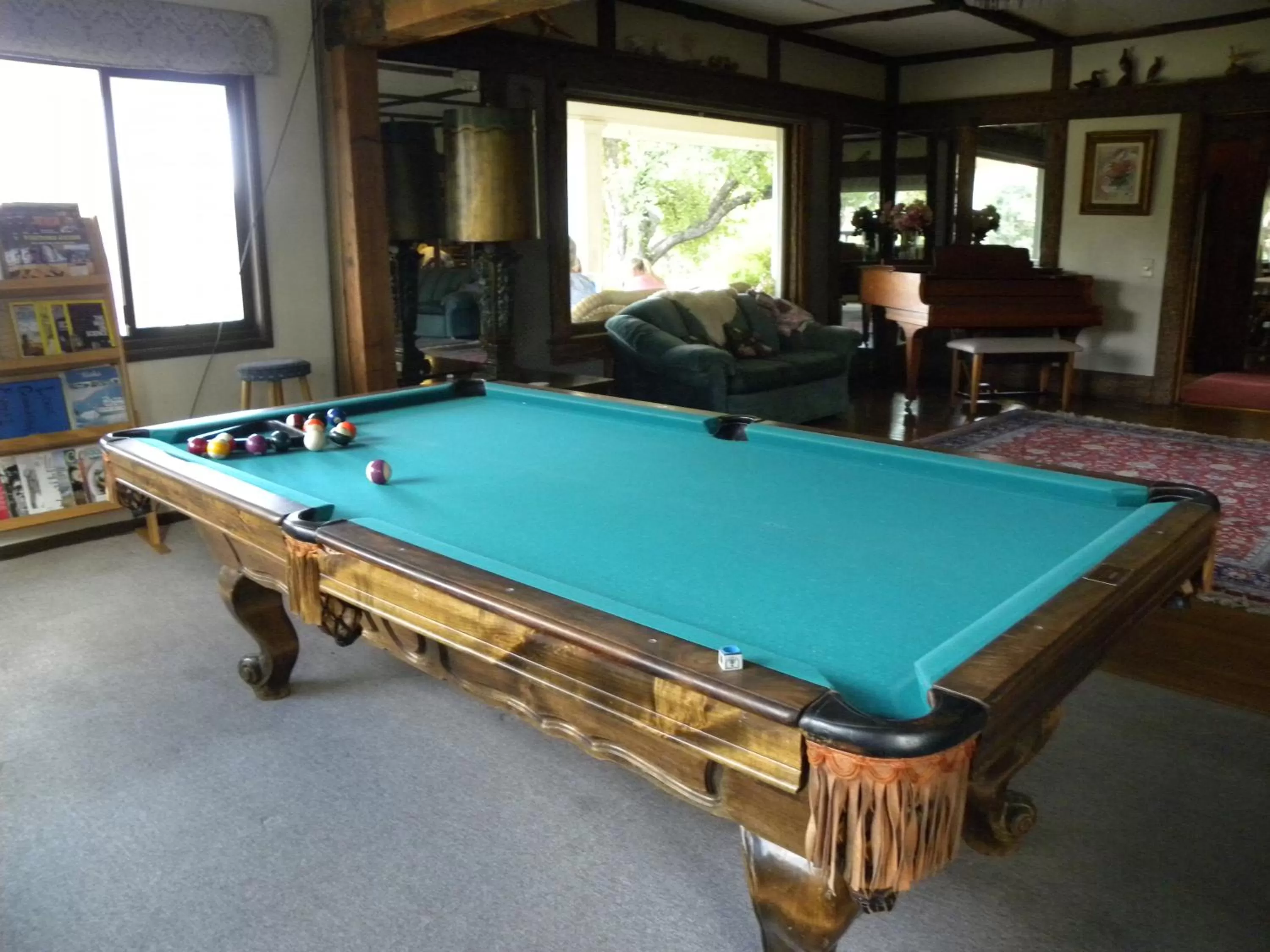 Communal lounge/ TV room, Billiards in Mount Shasta Ranch Bed and Breakfast
