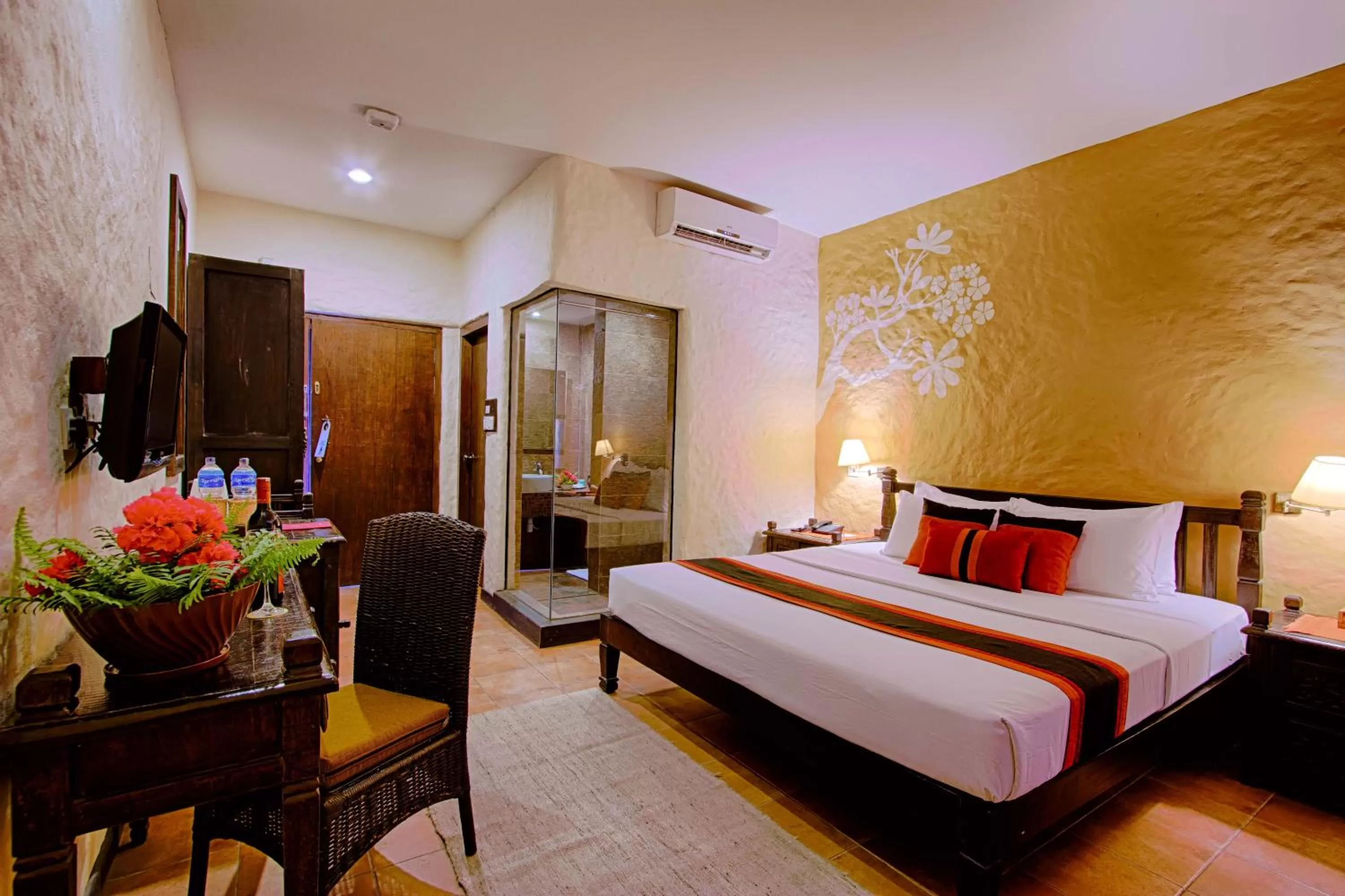 Decorative detail, Bed in Temple Tree Resort & Spa, Pokhara