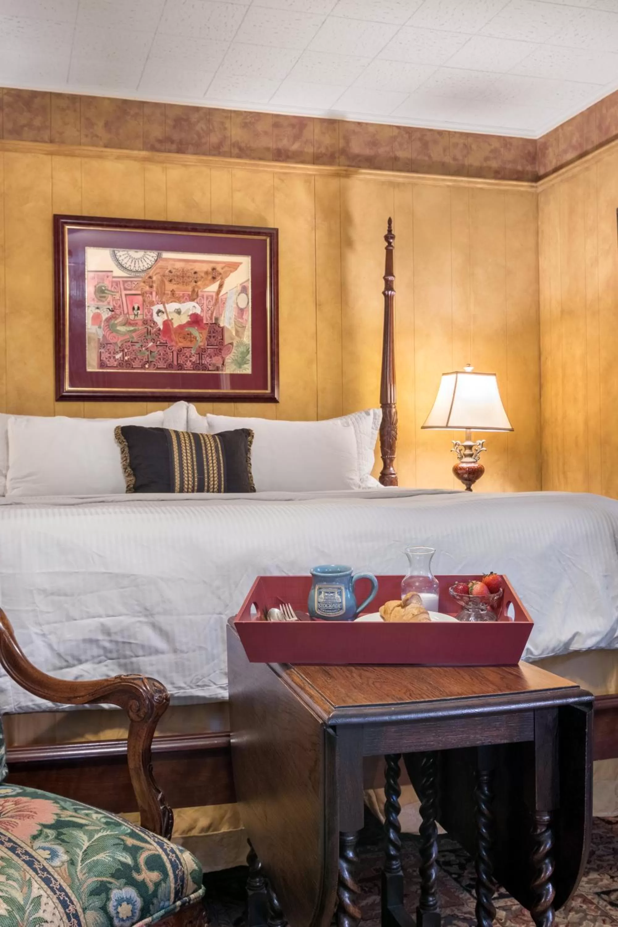 Decorative detail, Bed in The Stockade Bed and Breakfast