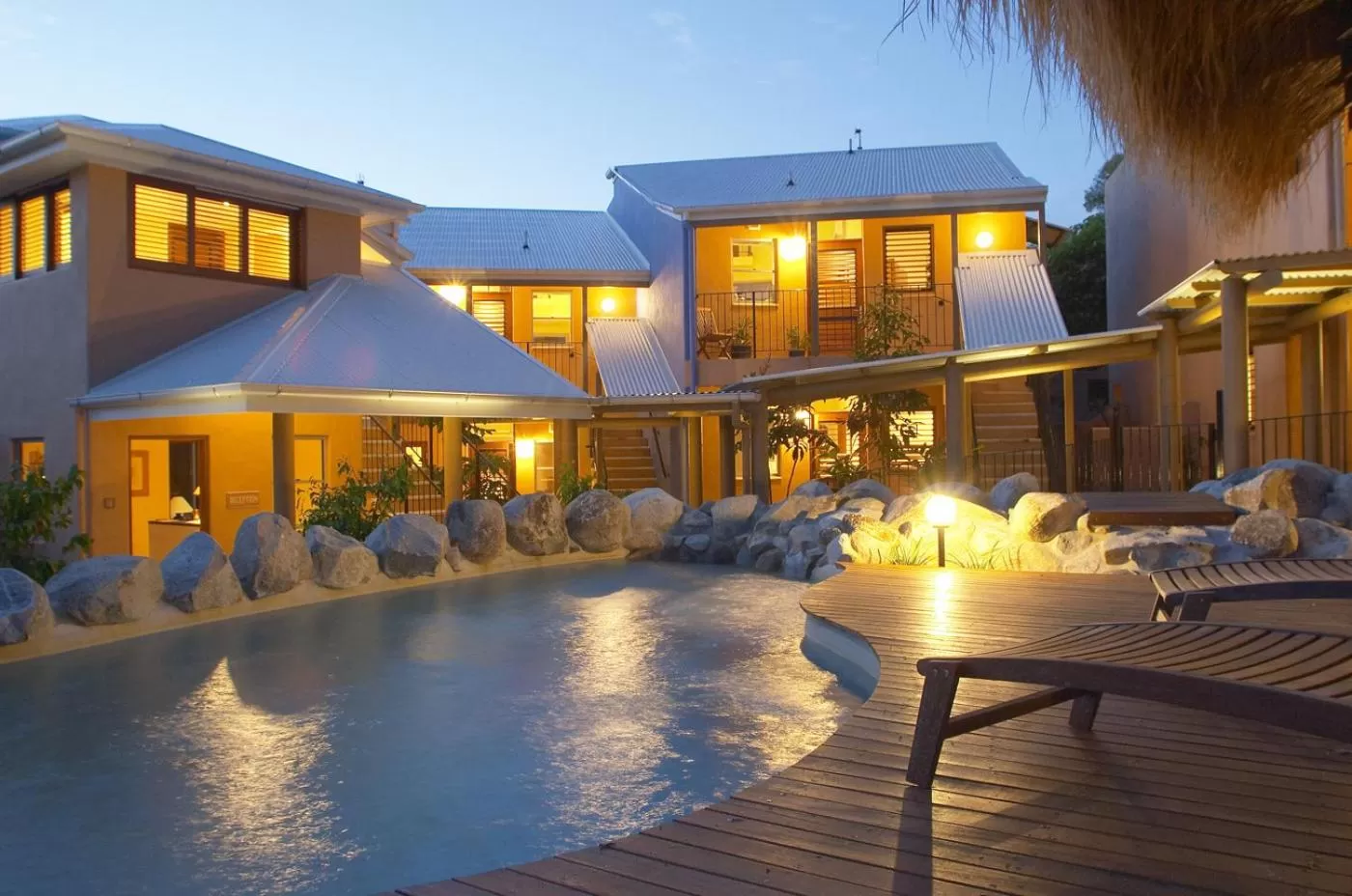 Balcony/Terrace, Swimming Pool in L'Auberge Noosa