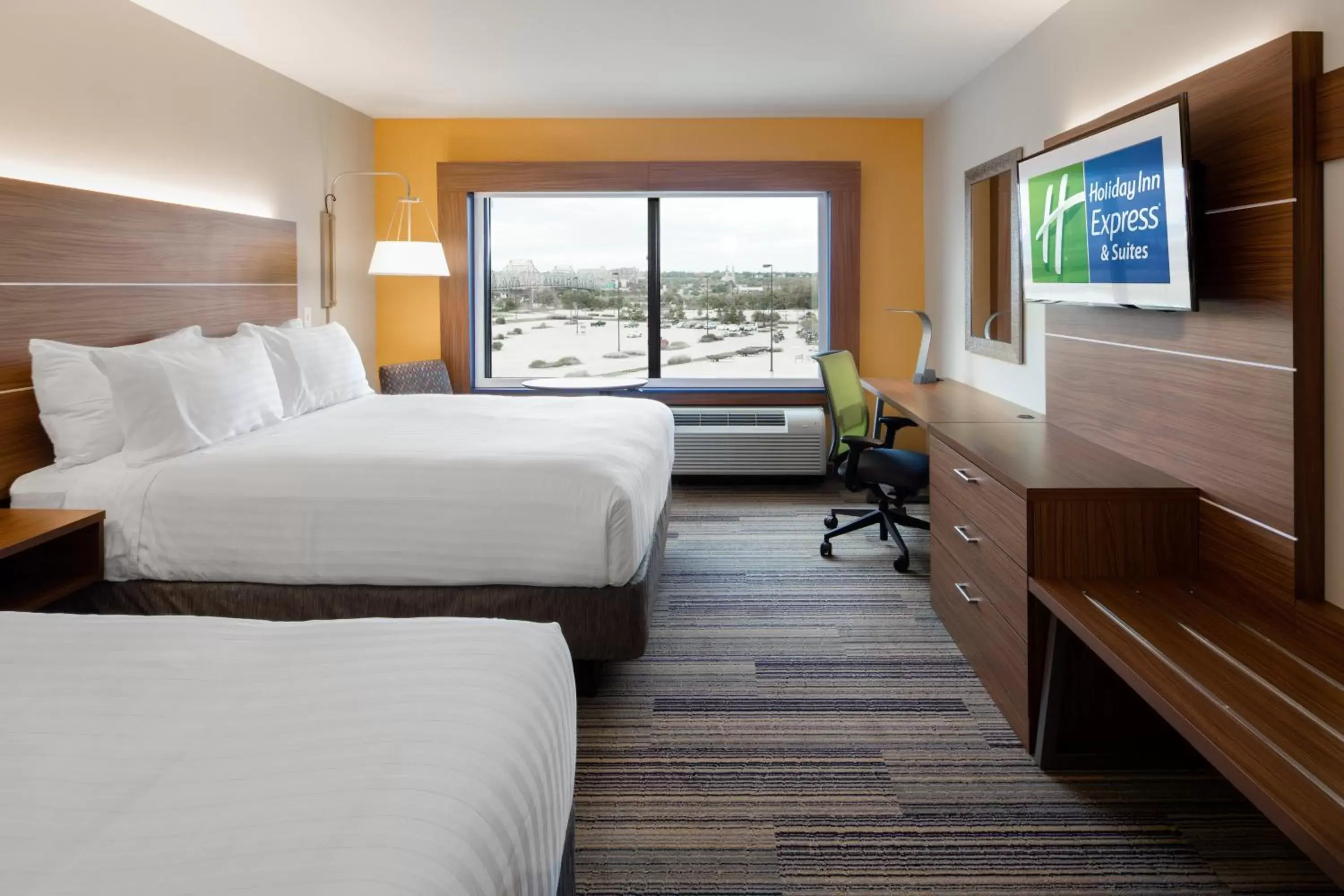 Queen Room with Two Queen Beds and Bath Tub - Disability Access in Holiday Inn Express East Peoria - Riverfront, an IHG Hotel Queen Room with Two Queen Beds and Bath Tub - Disability Access in Holiday Inn Express East Peoria - Riverfront, an IHG Hotel