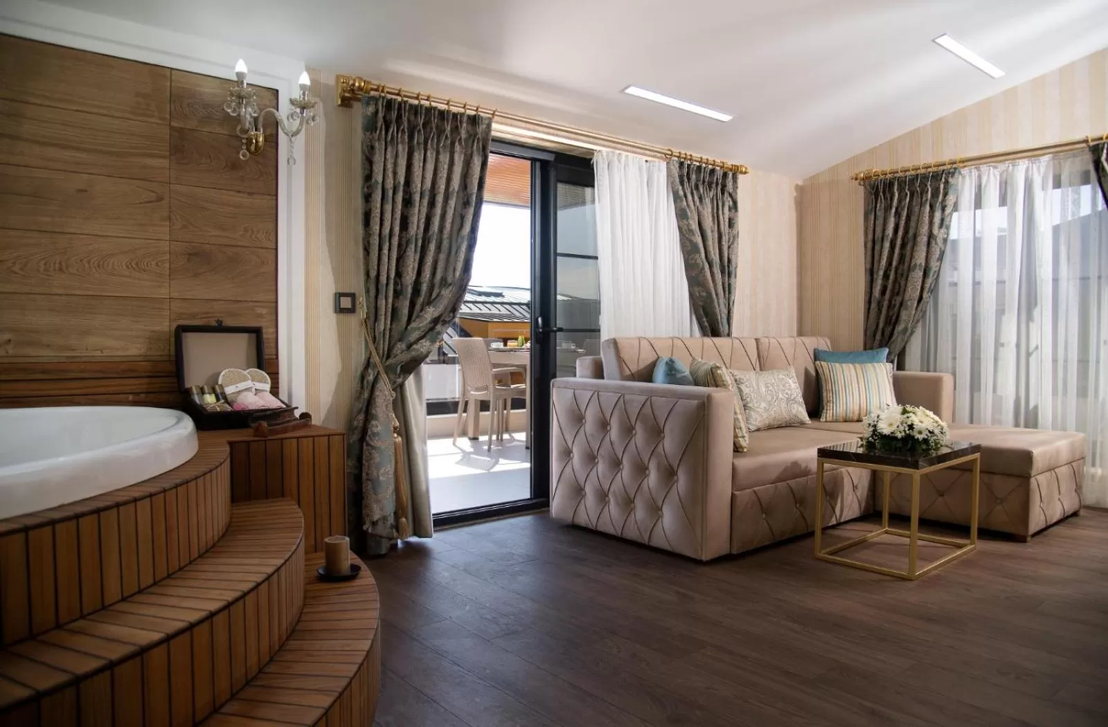 Seating area, Bed in Elysium Green Suites