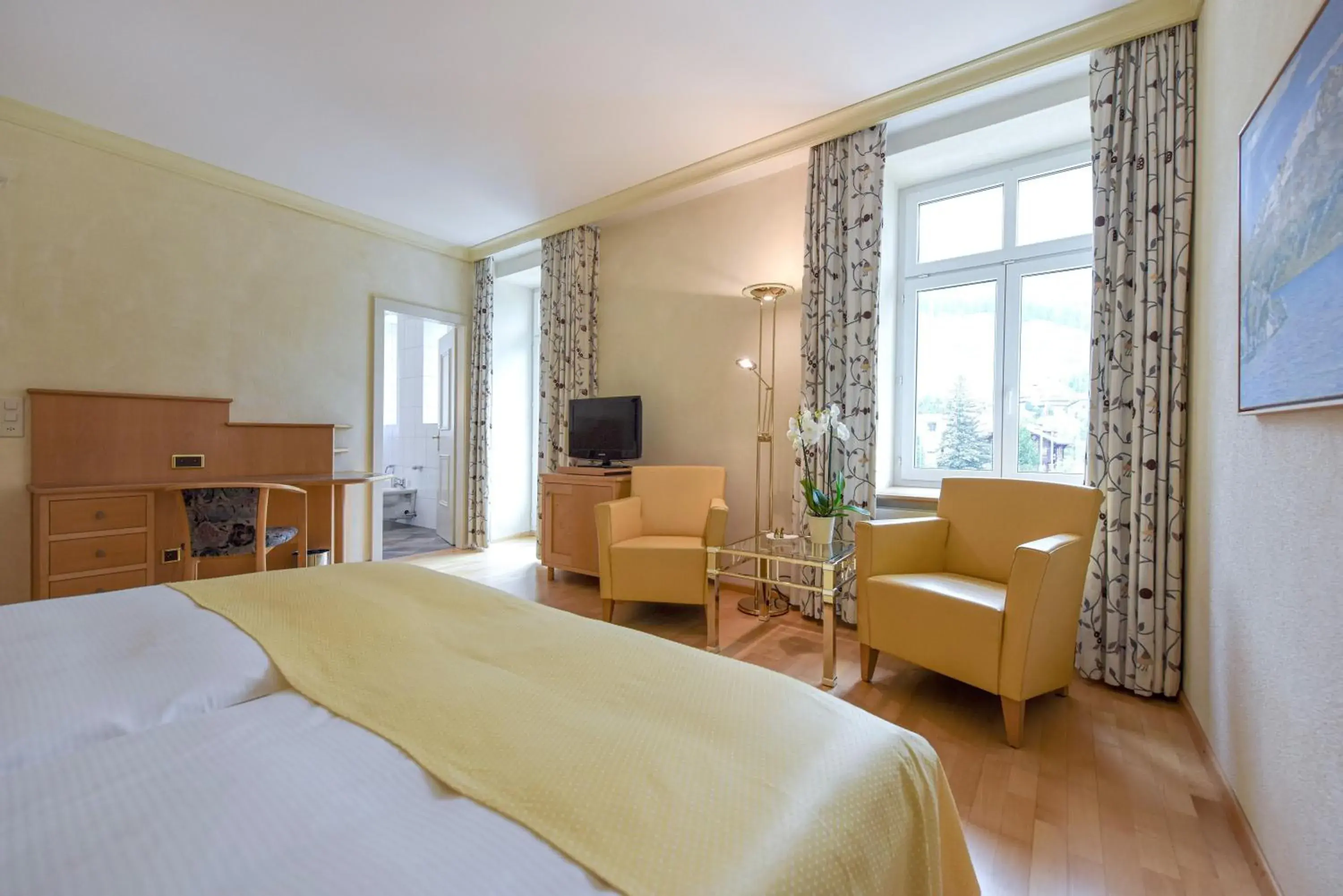 Double Room with Balcony - single occupancy in Cresta Palace Celerina St Moritz Ski In and Ski Out Double Room with Balcony - single occupancy in Cresta Palace Celerina St Moritz Ski In and Ski Out