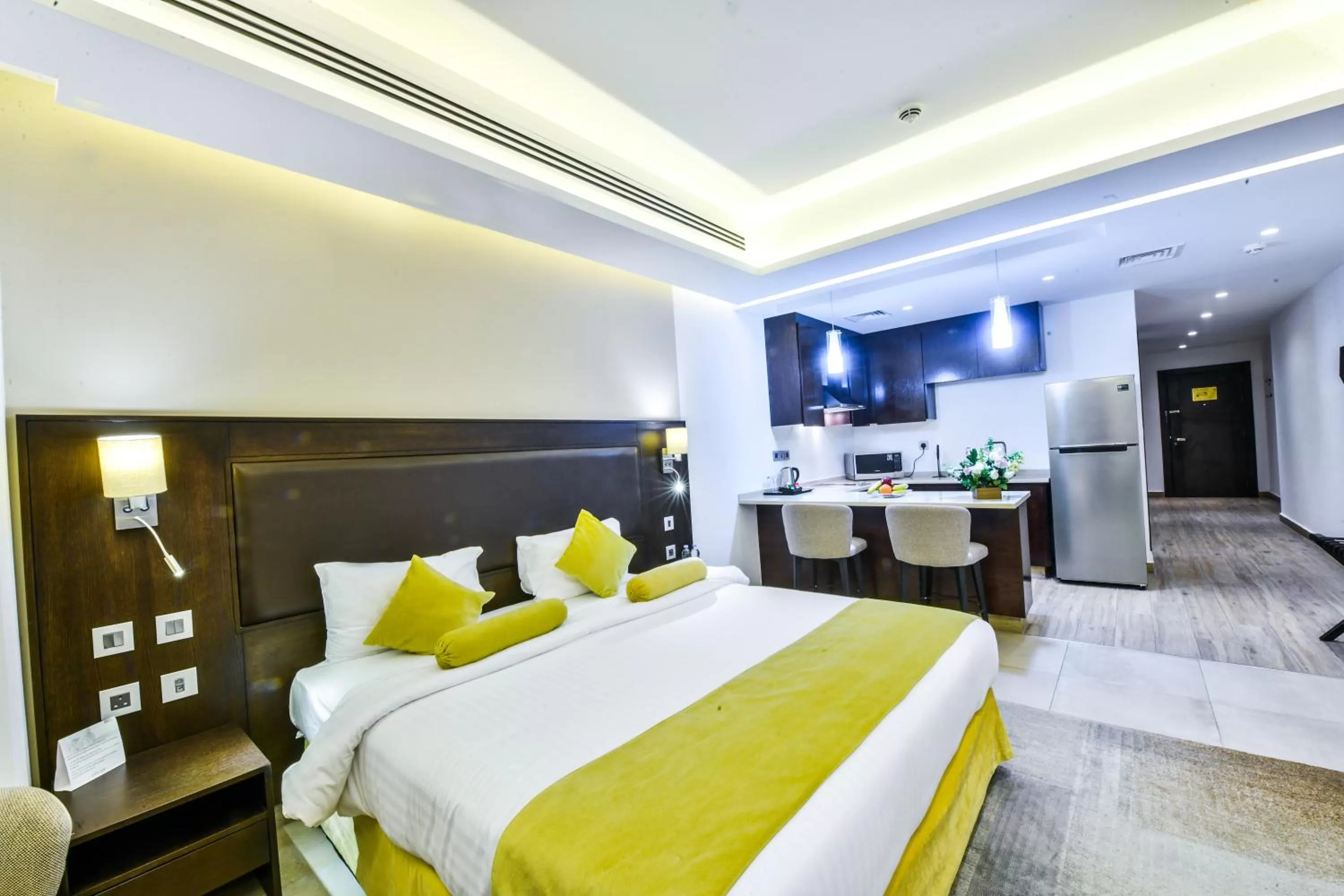 Bed in Downtown Hotel Apartments