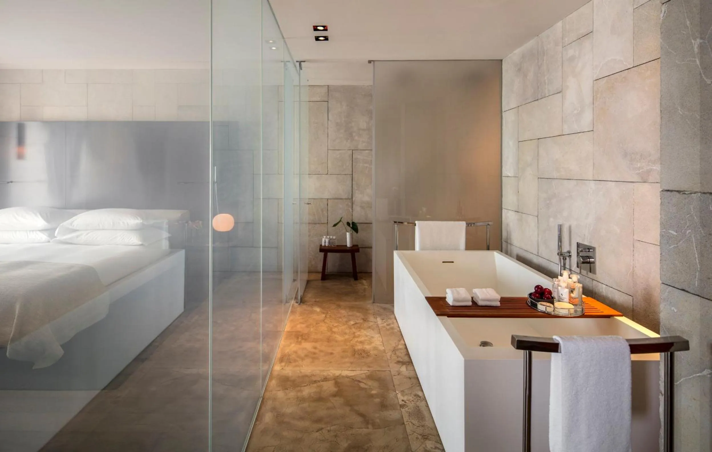 Bathroom, Bed in Mamilla Hotel