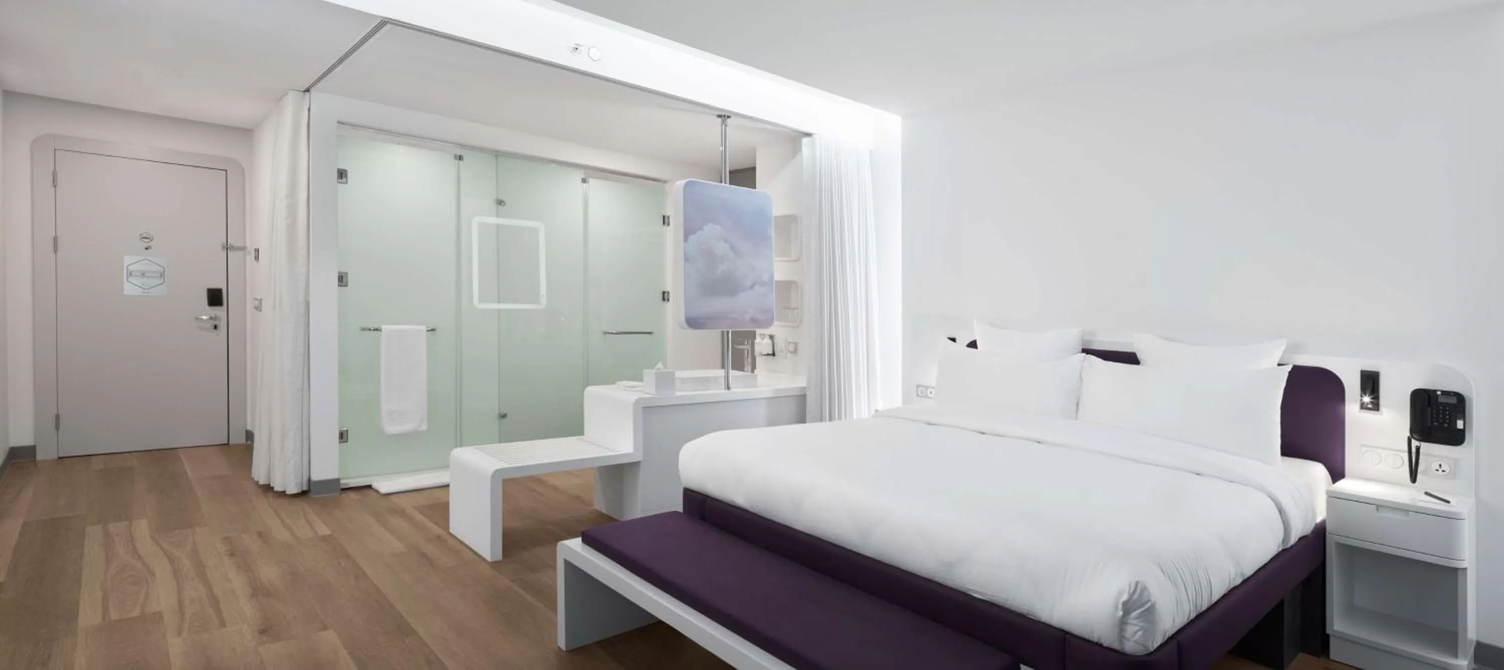 Bathroom, Bed in YOTEL Istanbul Airport, City Entrance