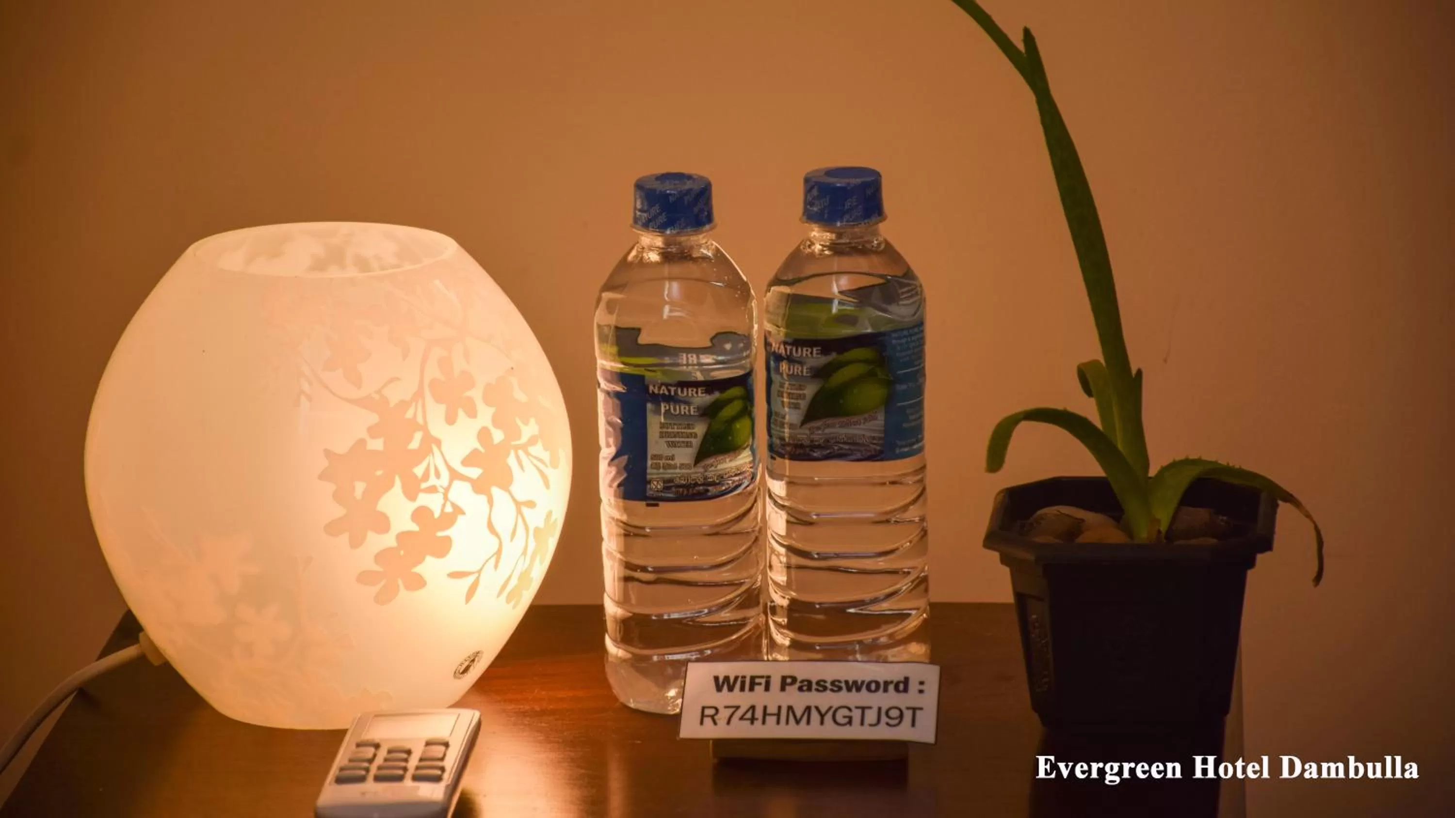 Text overlay in Evergreen Hotel Dambulla