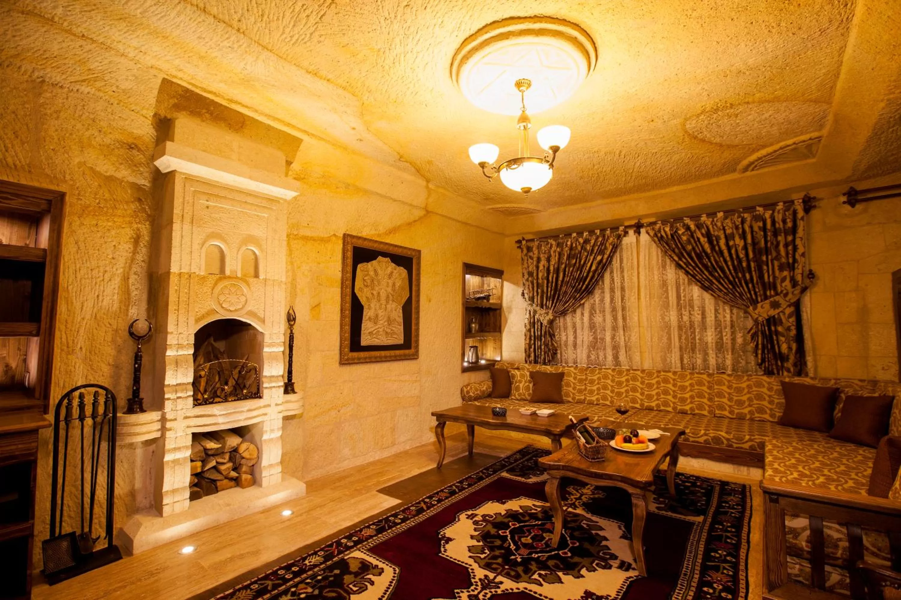 Living room in Kayakapi Premium Caves Cappadocia
