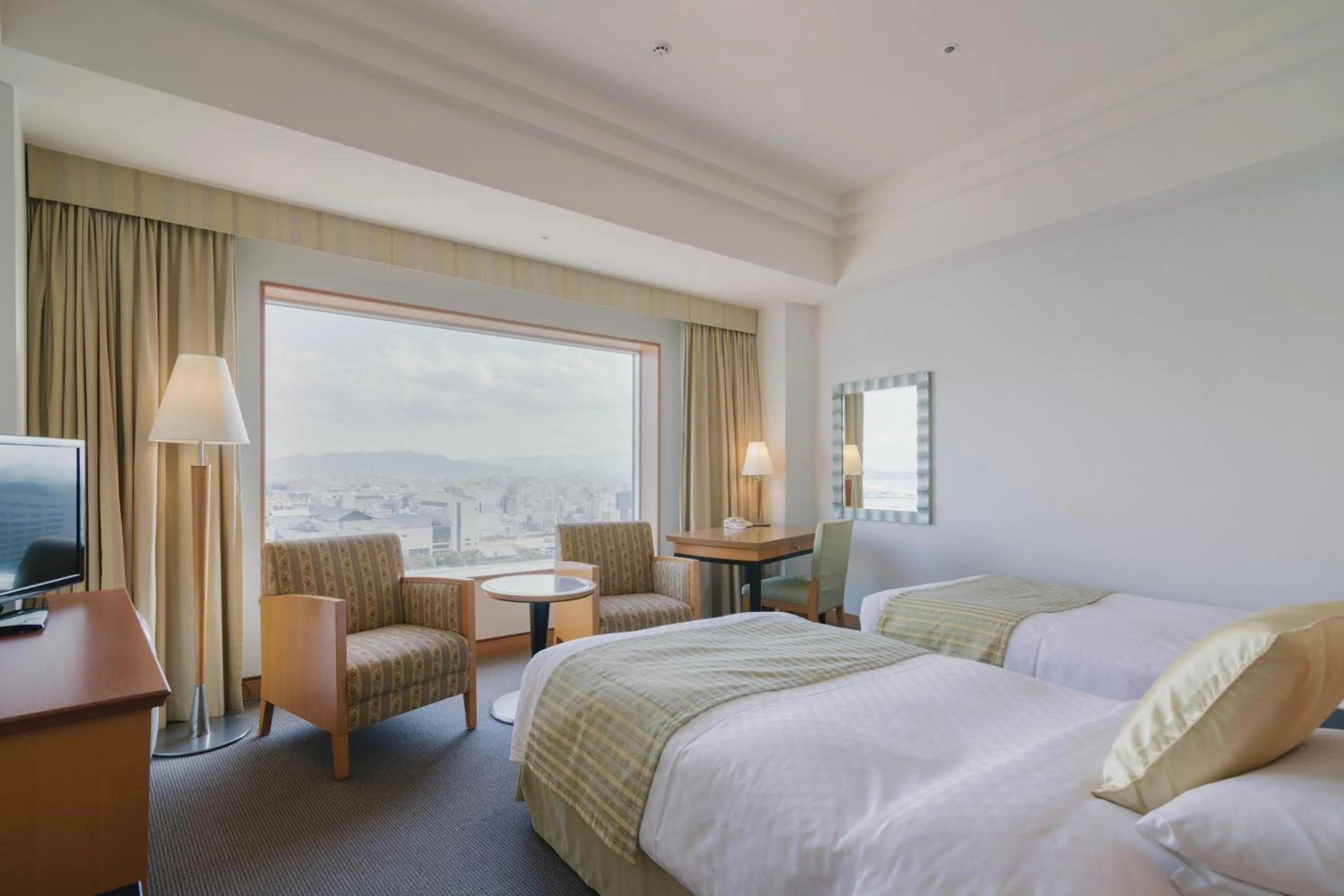 Photo of the whole room, Bed in JR Hotel Clement Takamatsu