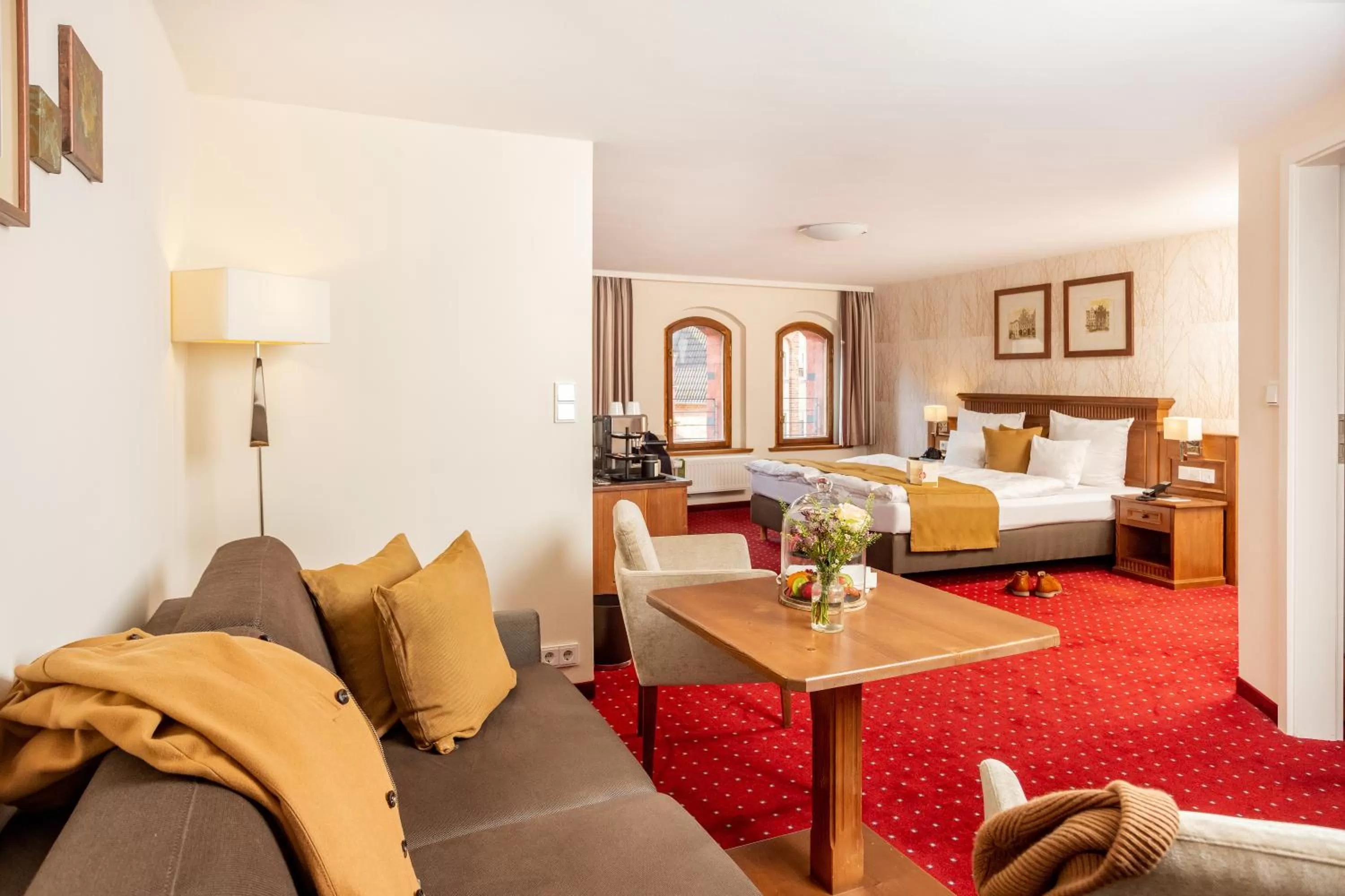 Bed in Romantik Hotel Scheelehof Stralsund