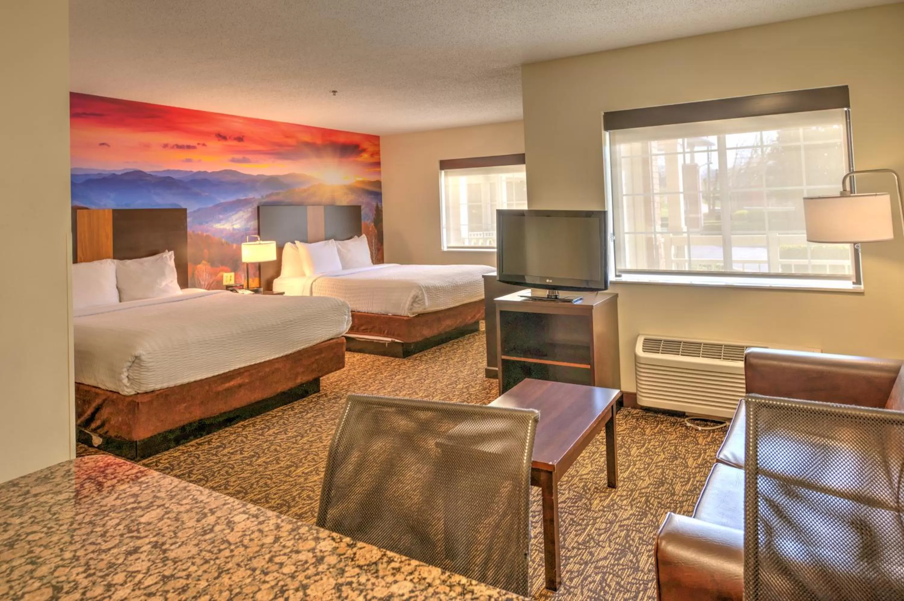 Bed in LeConte Hotel & Convention Center, an Ascend Collection Hotel