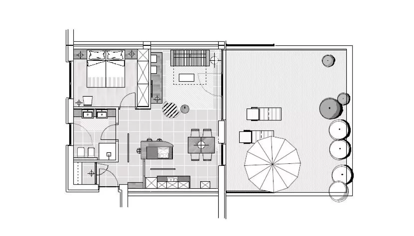 Floor plan in Hidalgo Suites