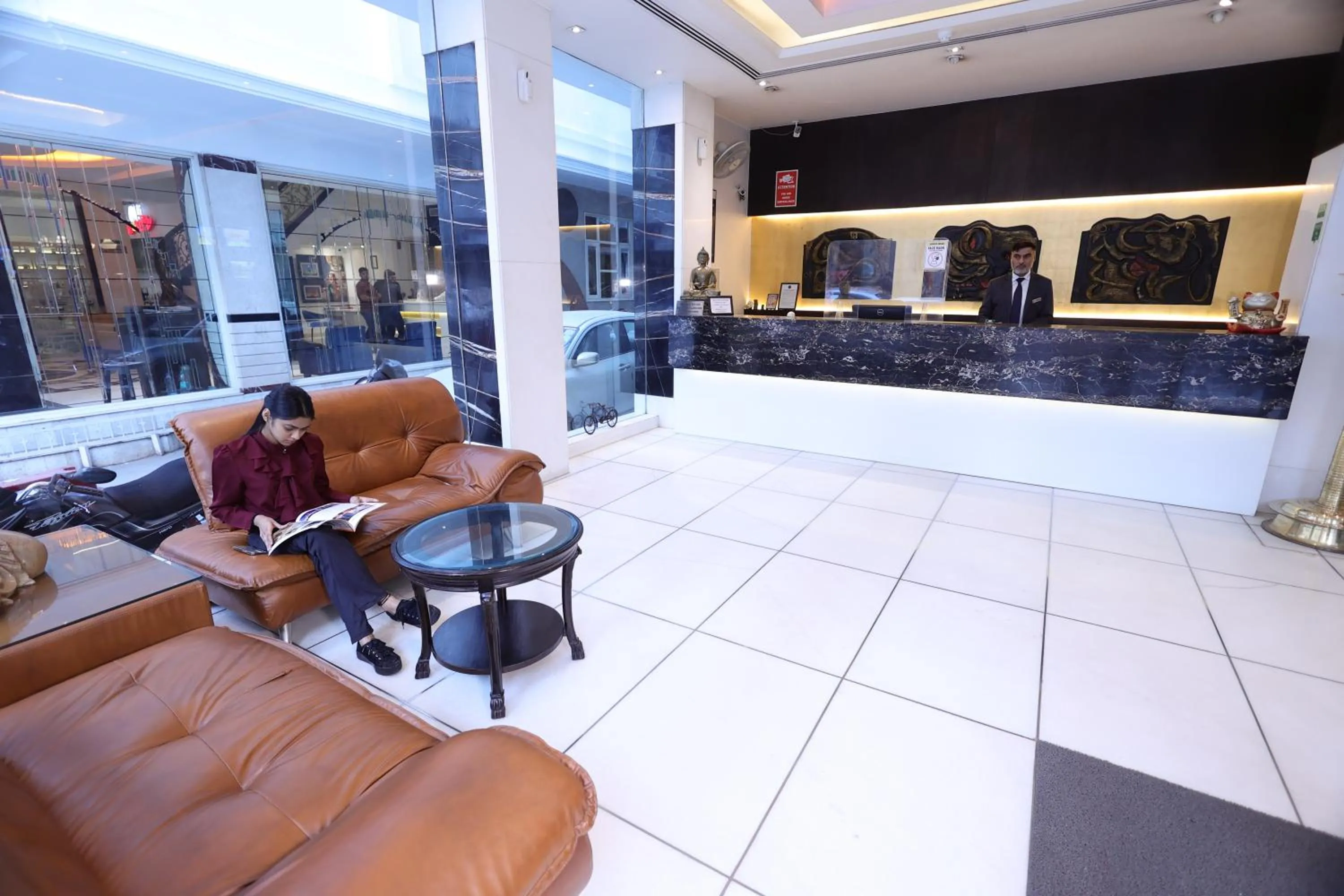 Lobby or reception, Lobby/Reception in Hotel GODWIN DELUXE - New Delhi Railway Station - Paharganj