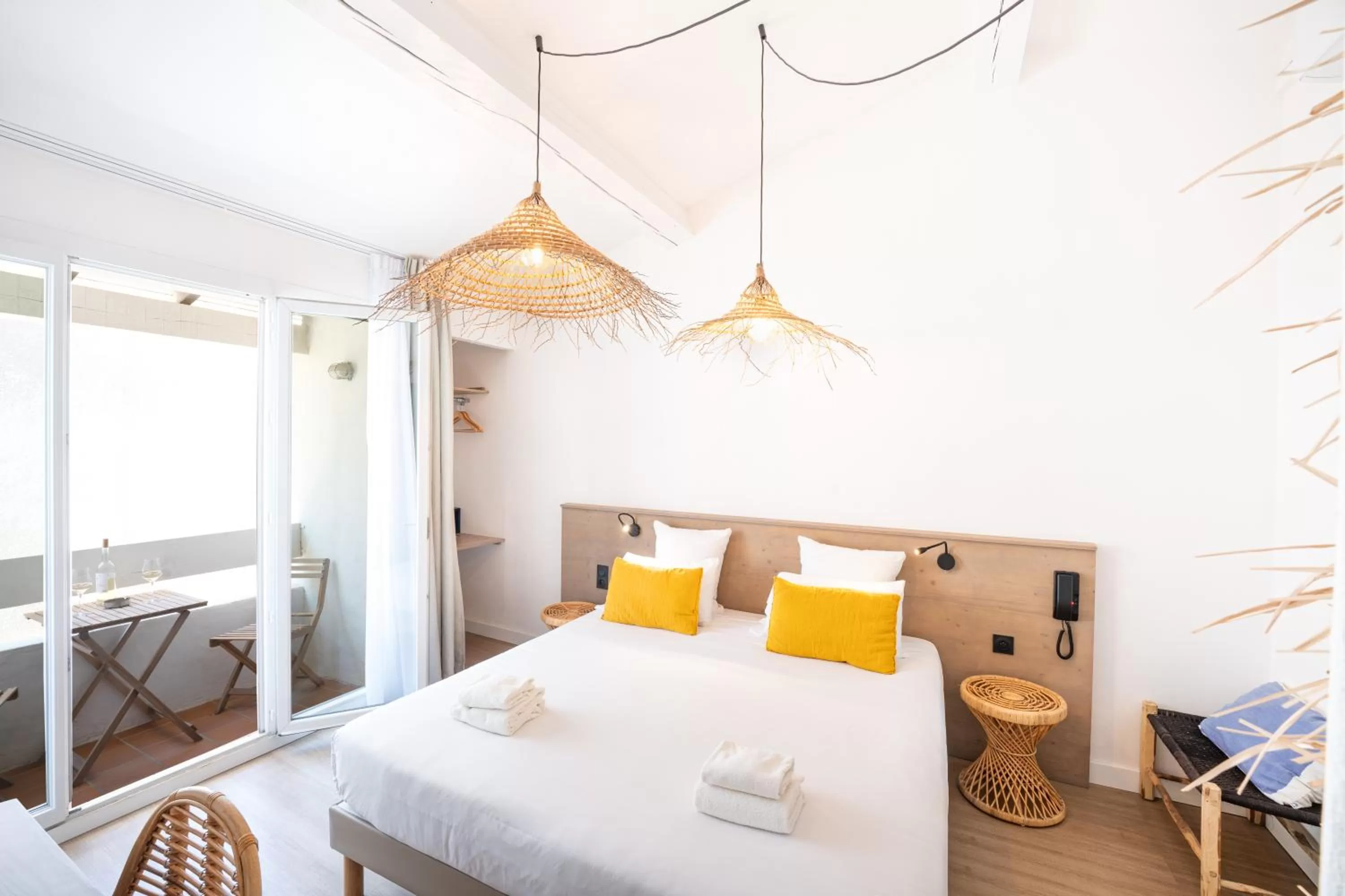 Bed in Hôtel Casa Marina