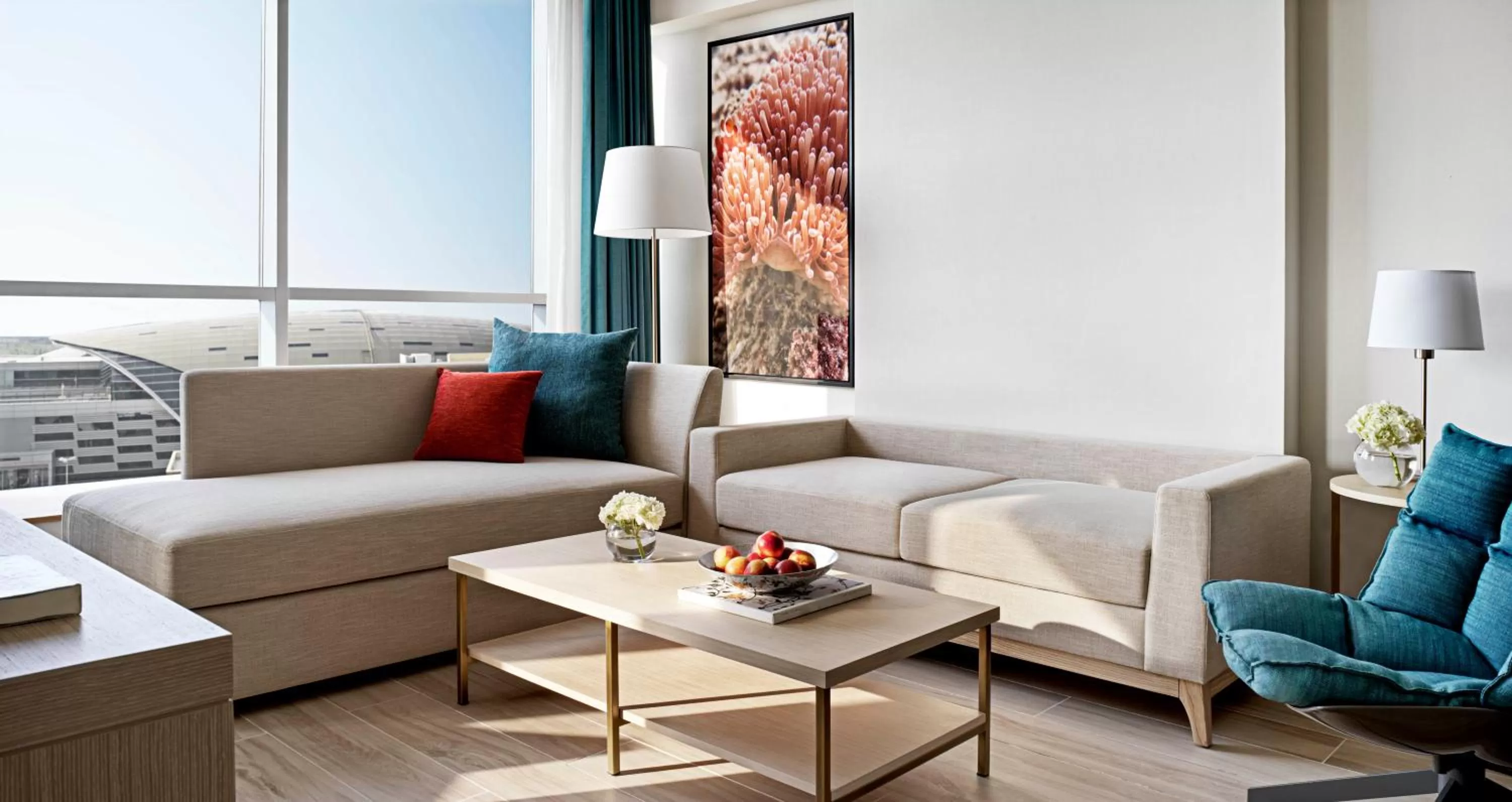 Living room in Avani Ibn Battuta Dubai Hotel