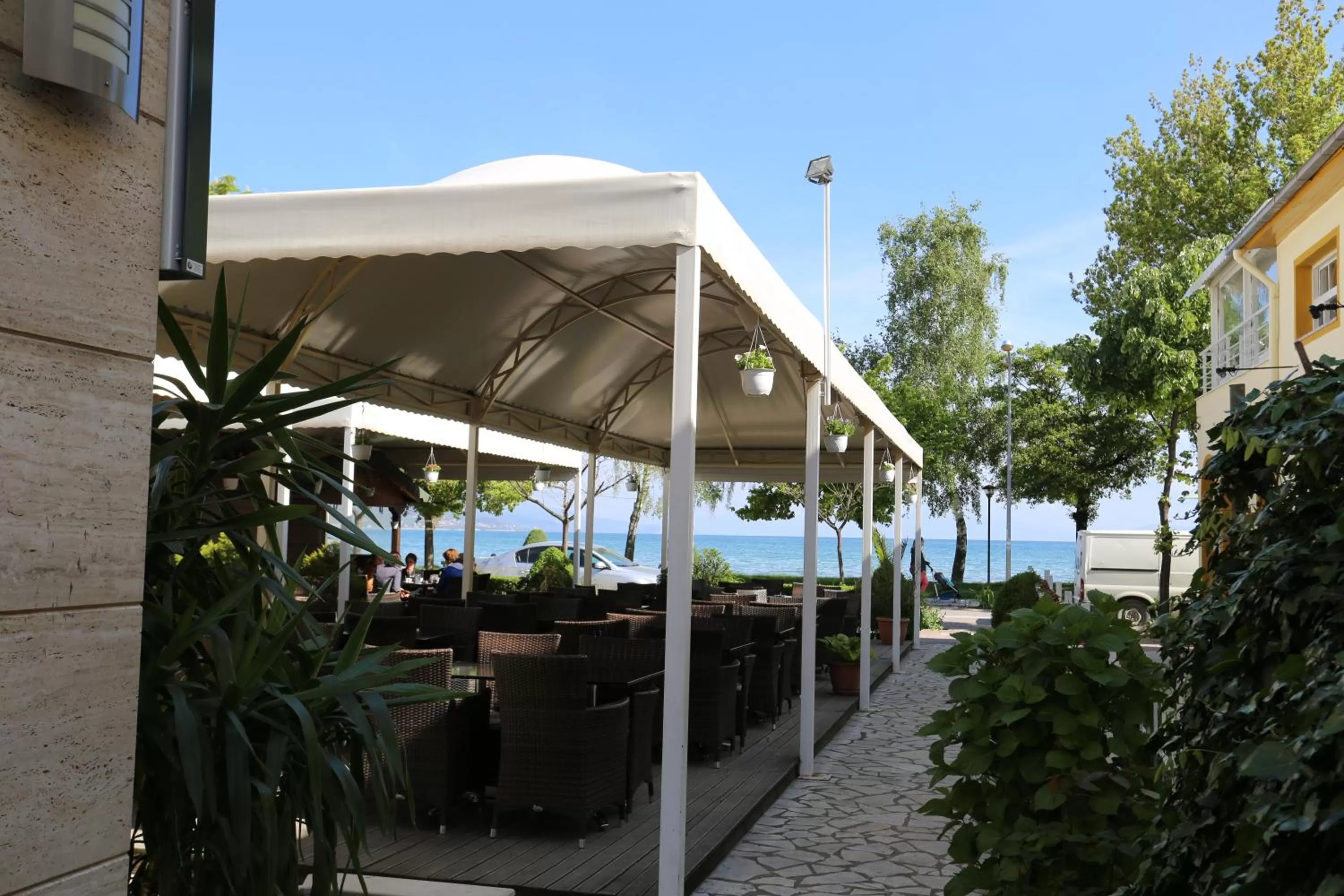 Patio, Property Building in Guesthouse Bimbli