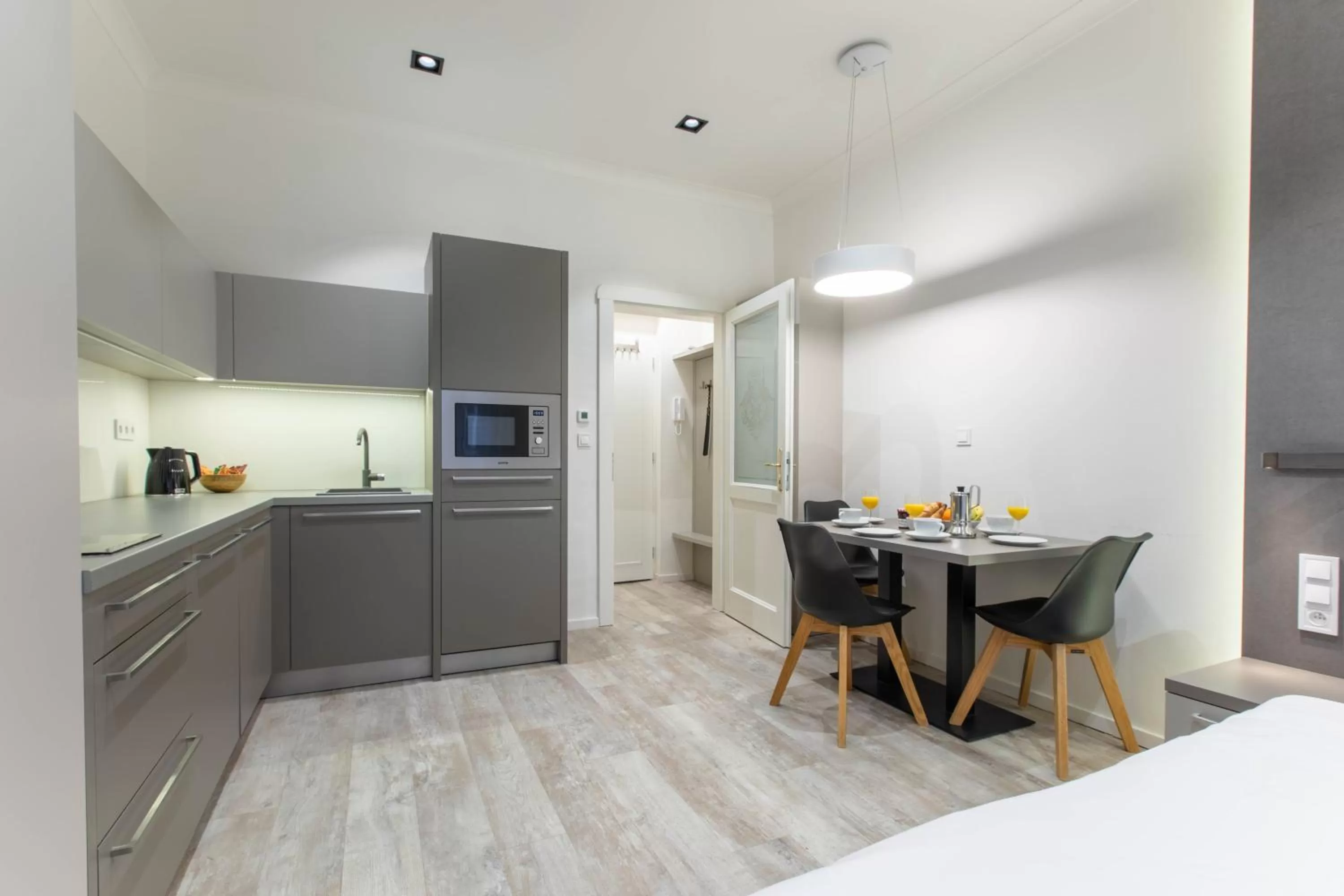 Kitchen or kitchenette in Lampi Aparthotel Prague