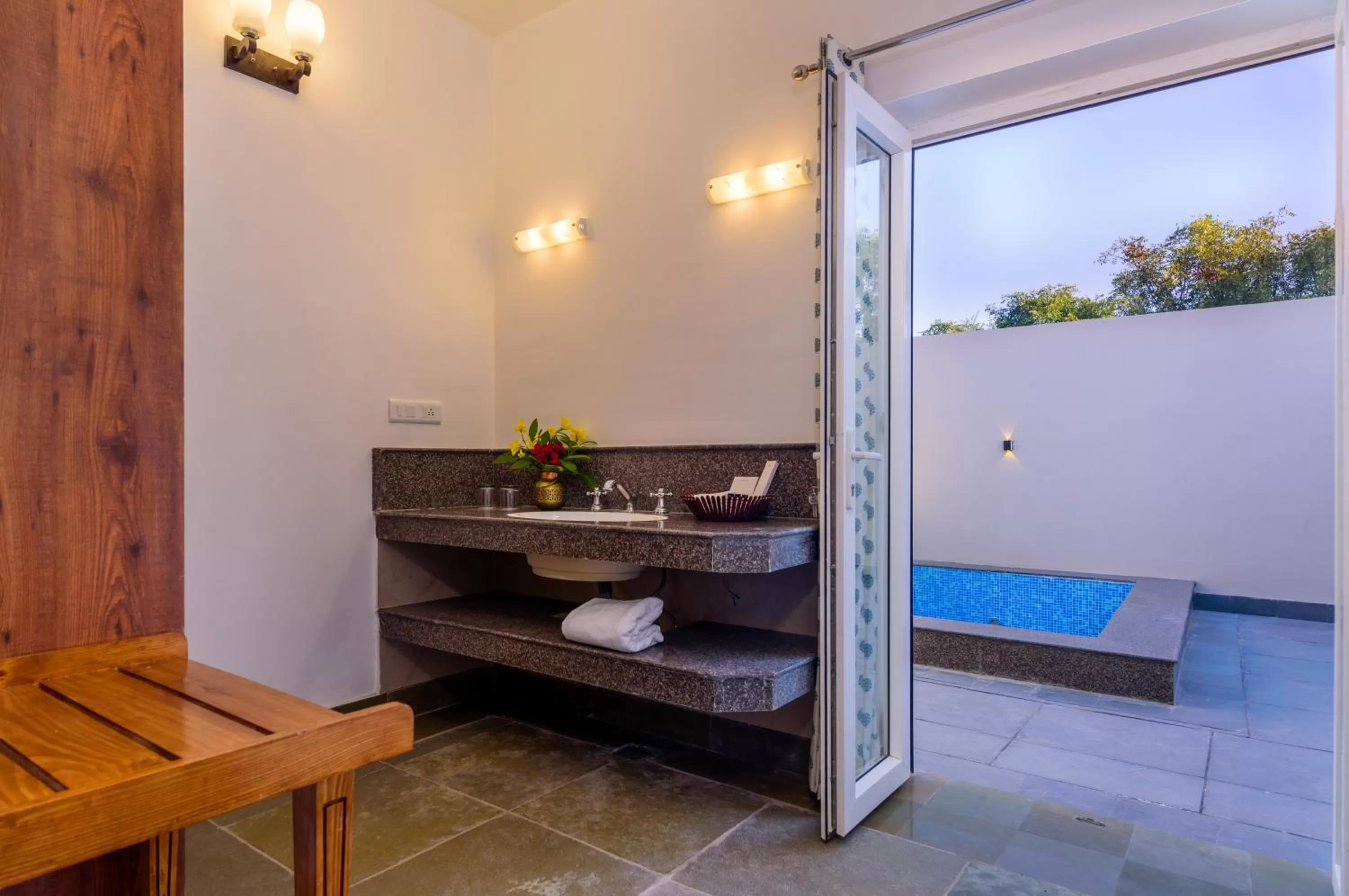 Swimming pool in Astroport Sariska Treetop by Eight Continents