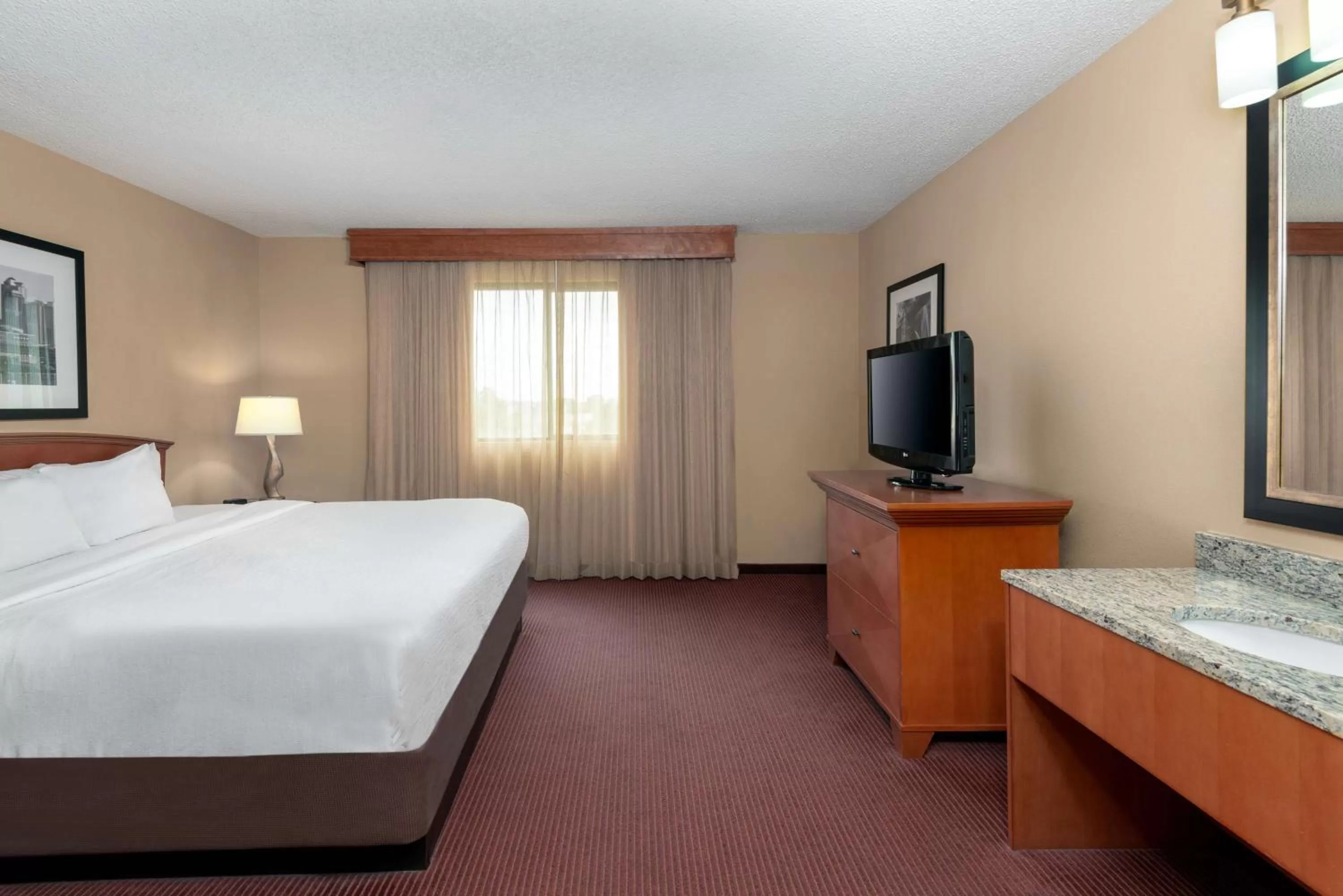 TV and multimedia, Bed in Embassy Suites by Hilton Kansas City International Airport