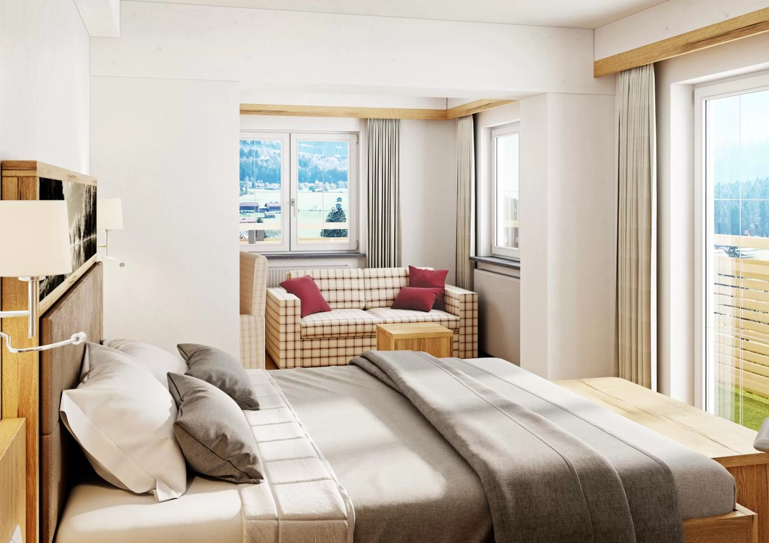 Living room, Bed in Naturhotel Café Waldesruhe