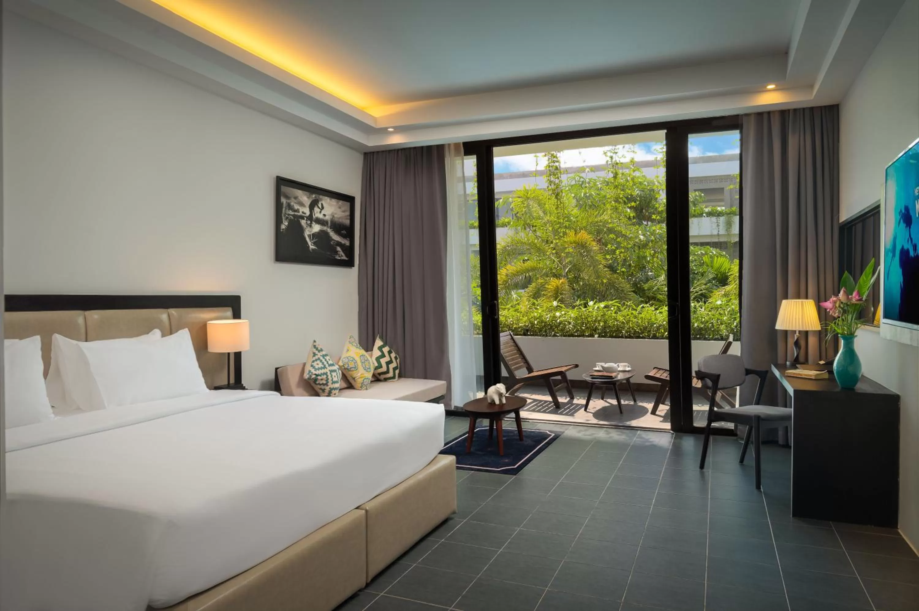 Living room, Bed in Eightfold Urban Resort