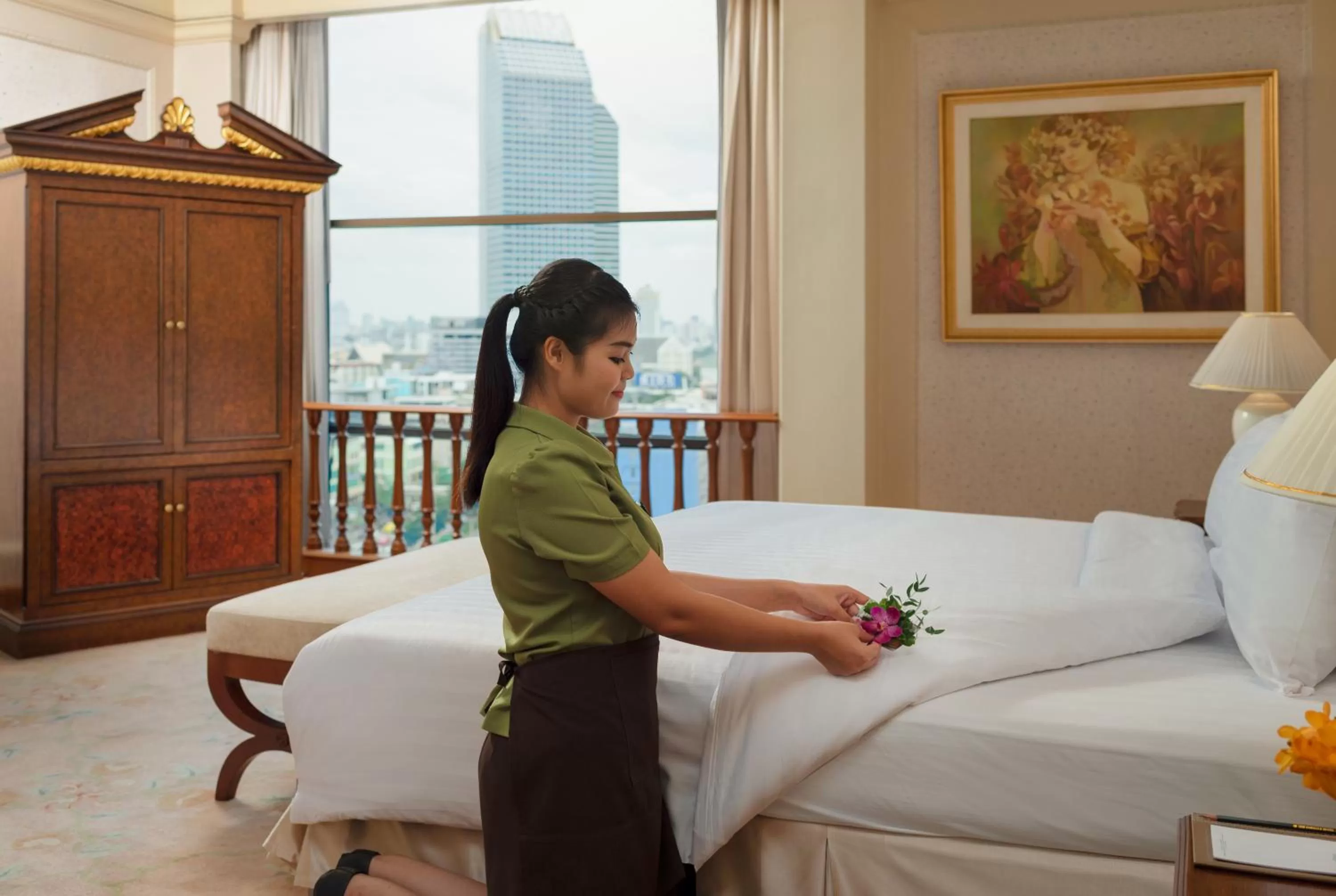 Staff, Bed in The Emerald Hotel