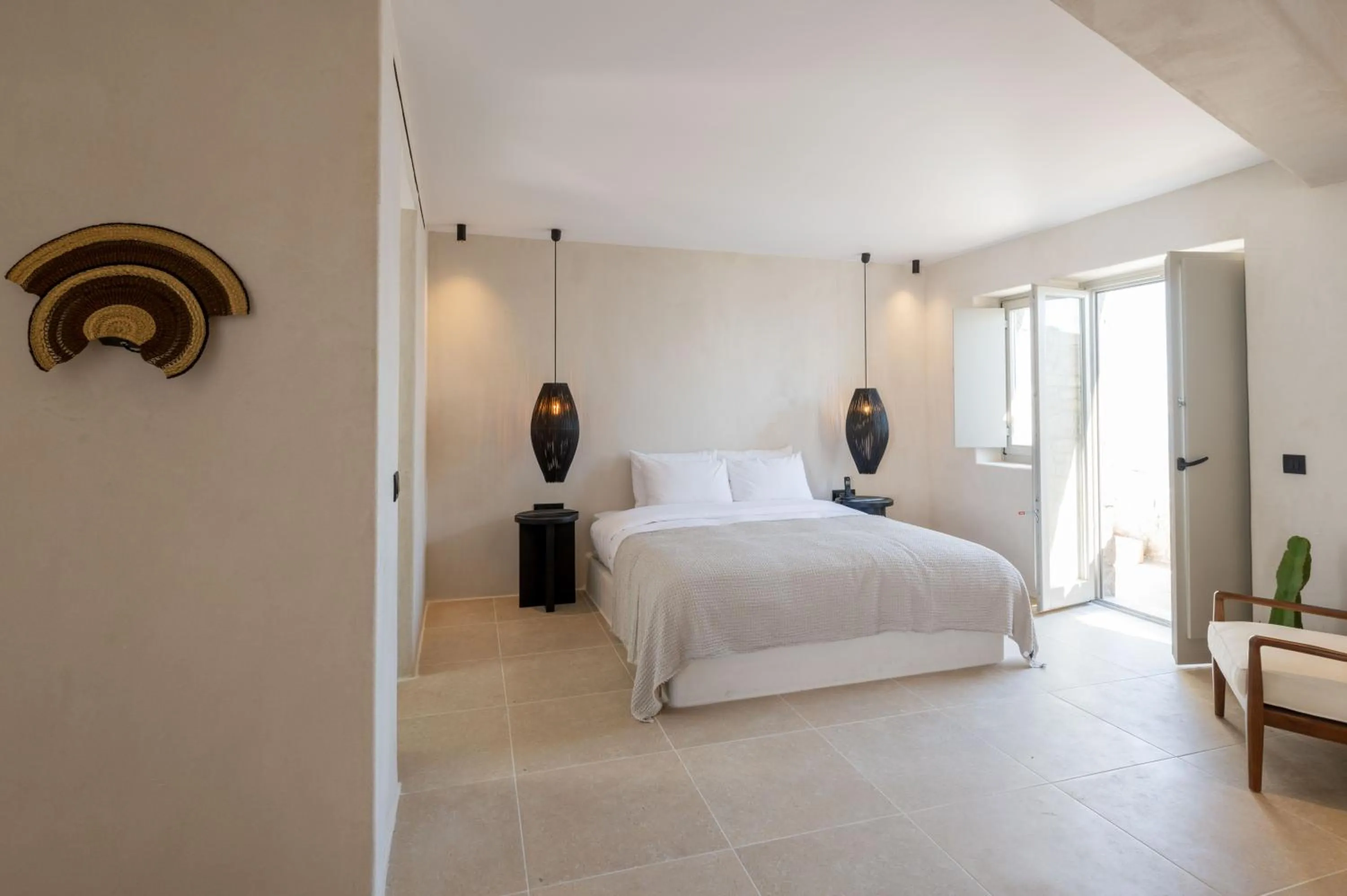 Bed in Rocabella Mykonos Hotel