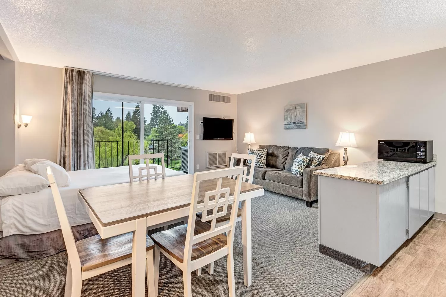 Living room, Dining Area in Bend Riverside Condos
