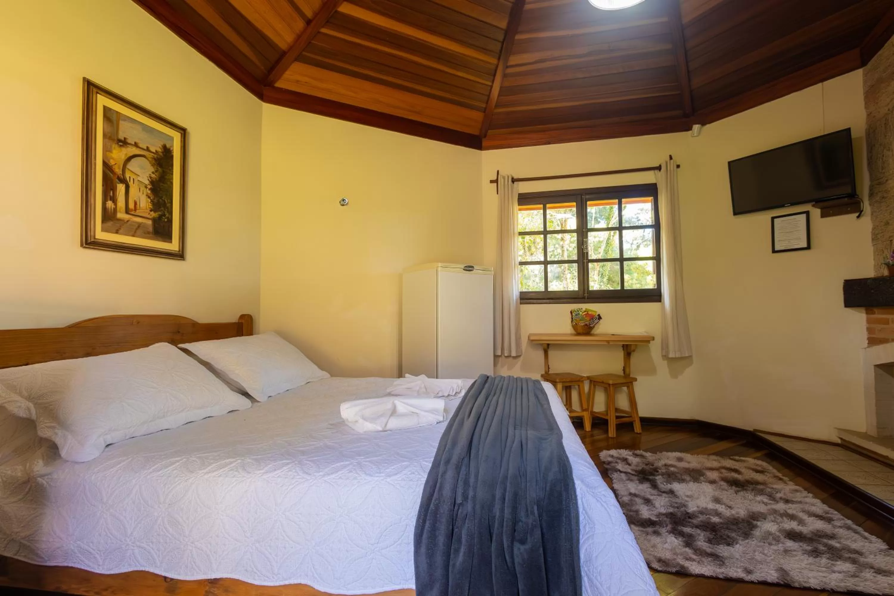 Bed in Chalés 3 Pinheiros