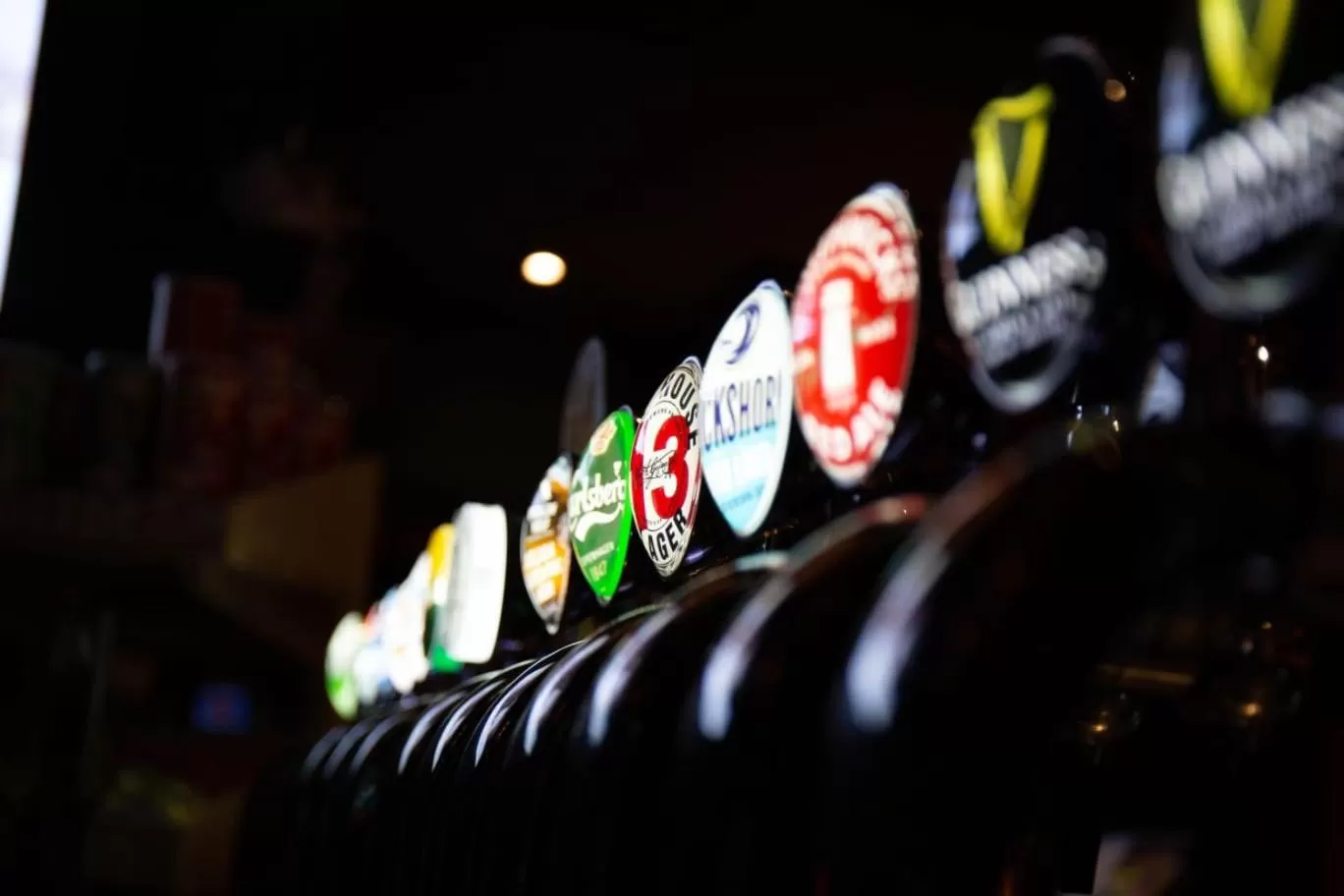 Alcoholic drinks in The Strand Hotel, the former residence of Oscar Wilde