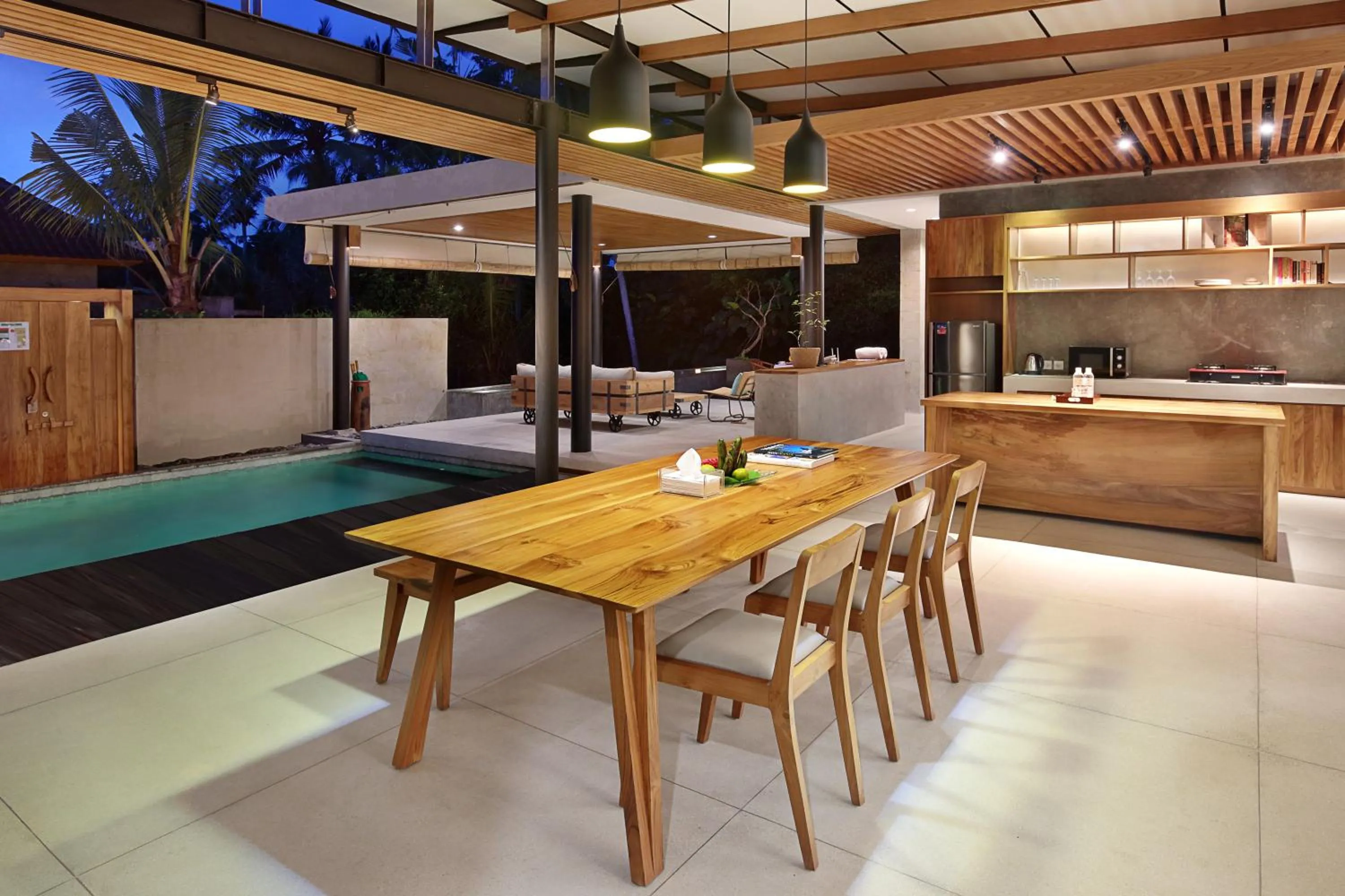 Kitchen or kitchenette in Sativa Villas Ubud with Private Pool