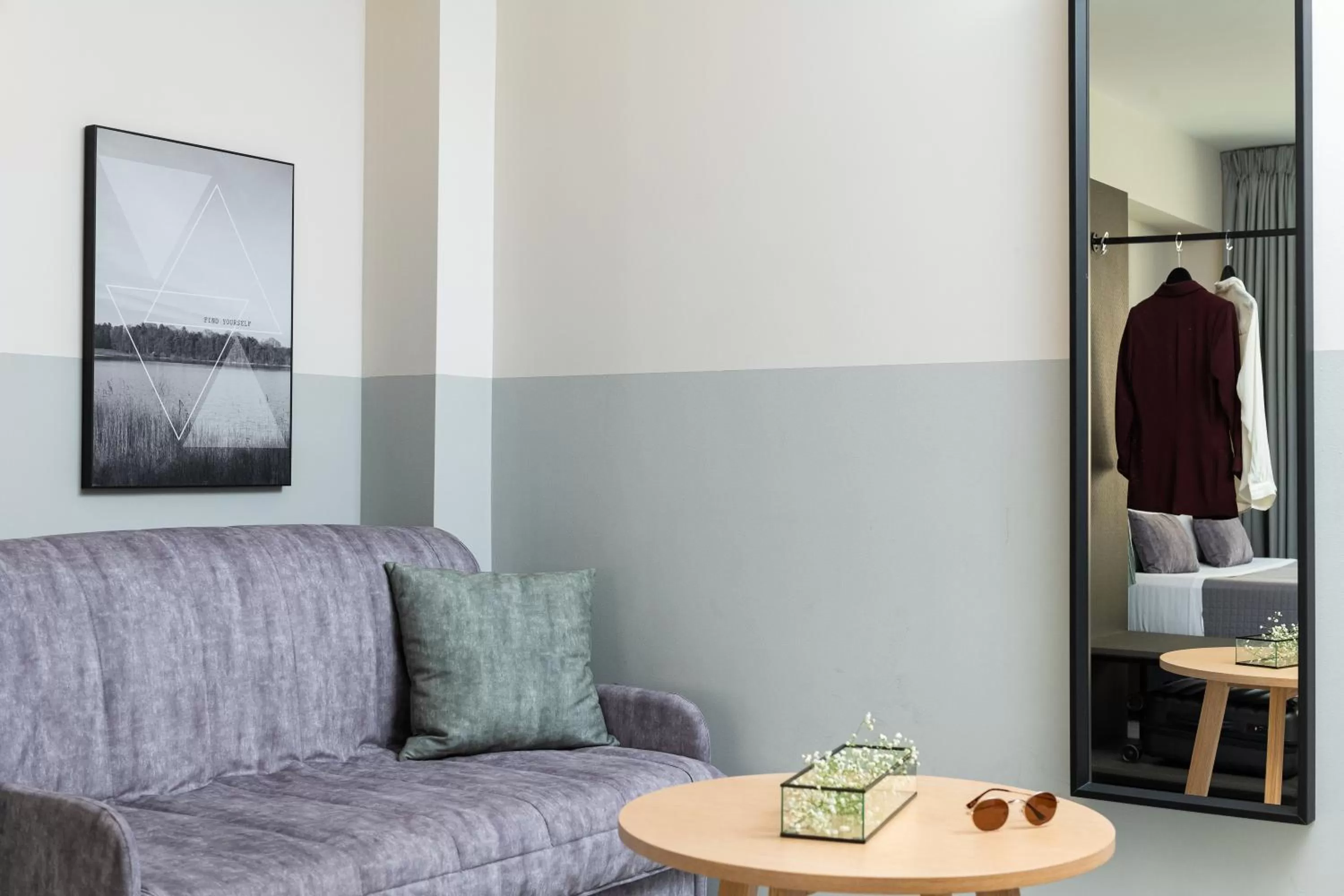 Seating area in Enattica Suites