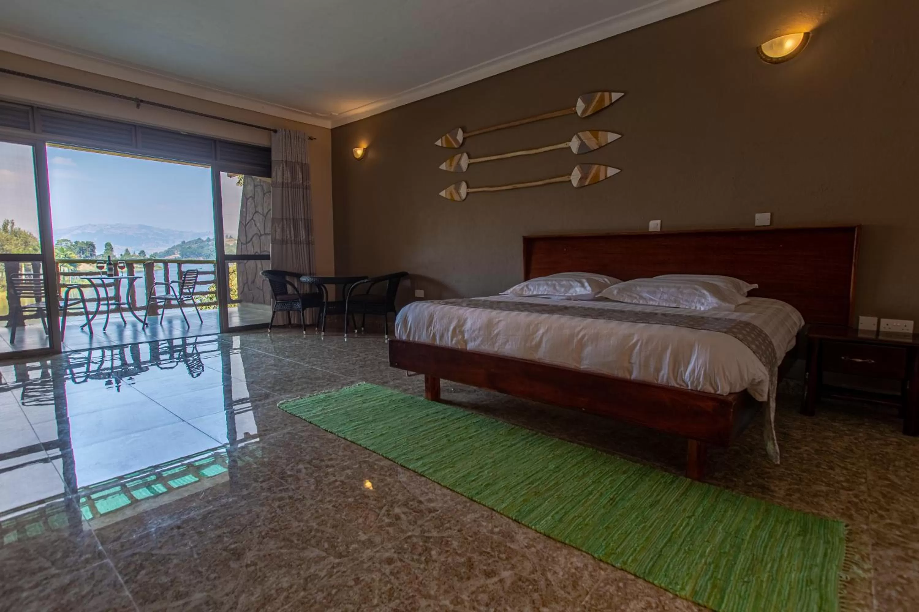 Bed in Bunyonyi Overland Resort